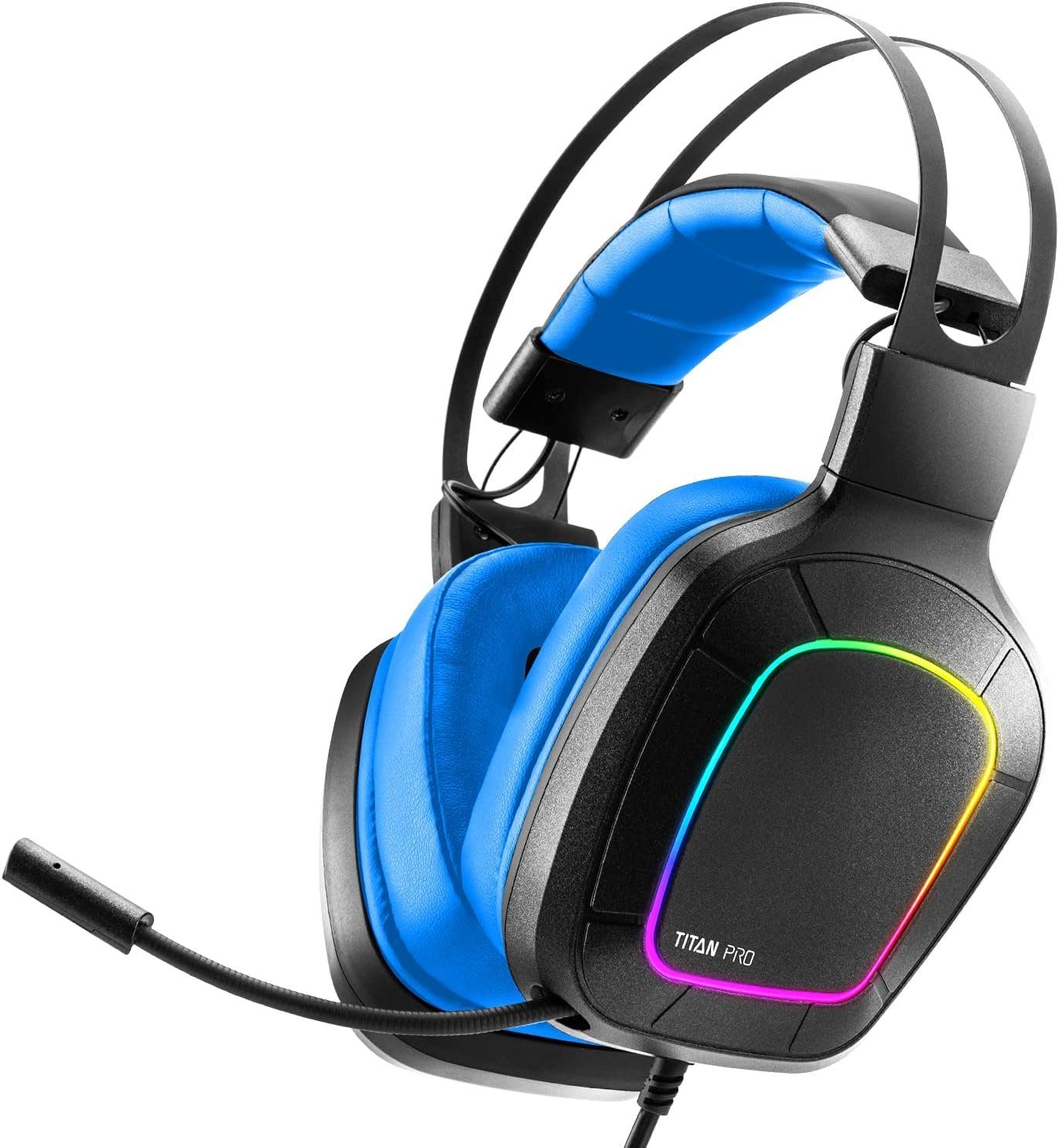 NITHO Gaming-Headset (Over Ear Gaming Headset mit Hochklappbares Mikrofon, USB Head-Set, Gaming headset mit hochklappbares mikrofon treibern für pc ps4 ps5)