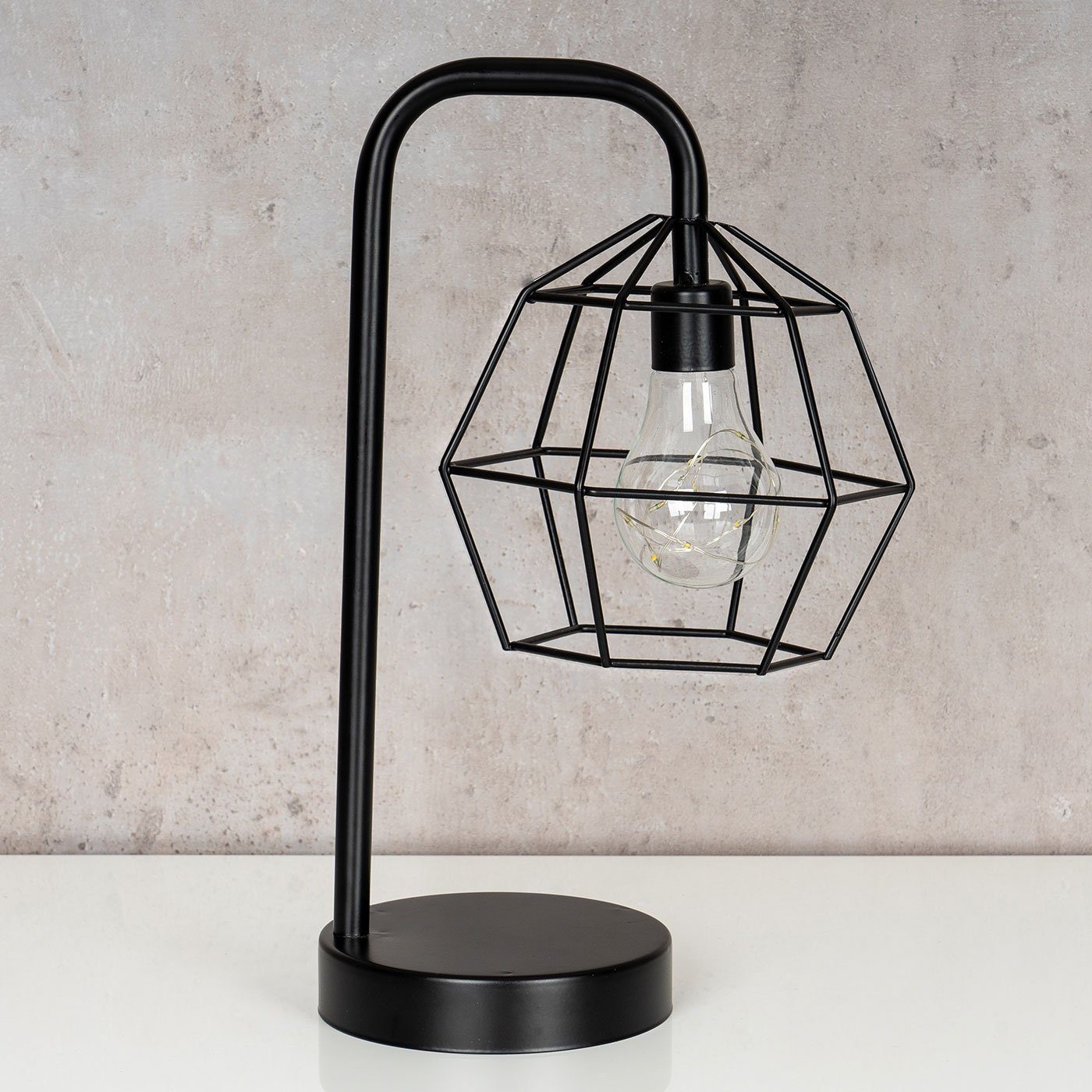 Levandeo® Nachttischlampe, levandeo Tischlampe Metall LED 33cm Schwarz Hoch Lampe Standleuchte