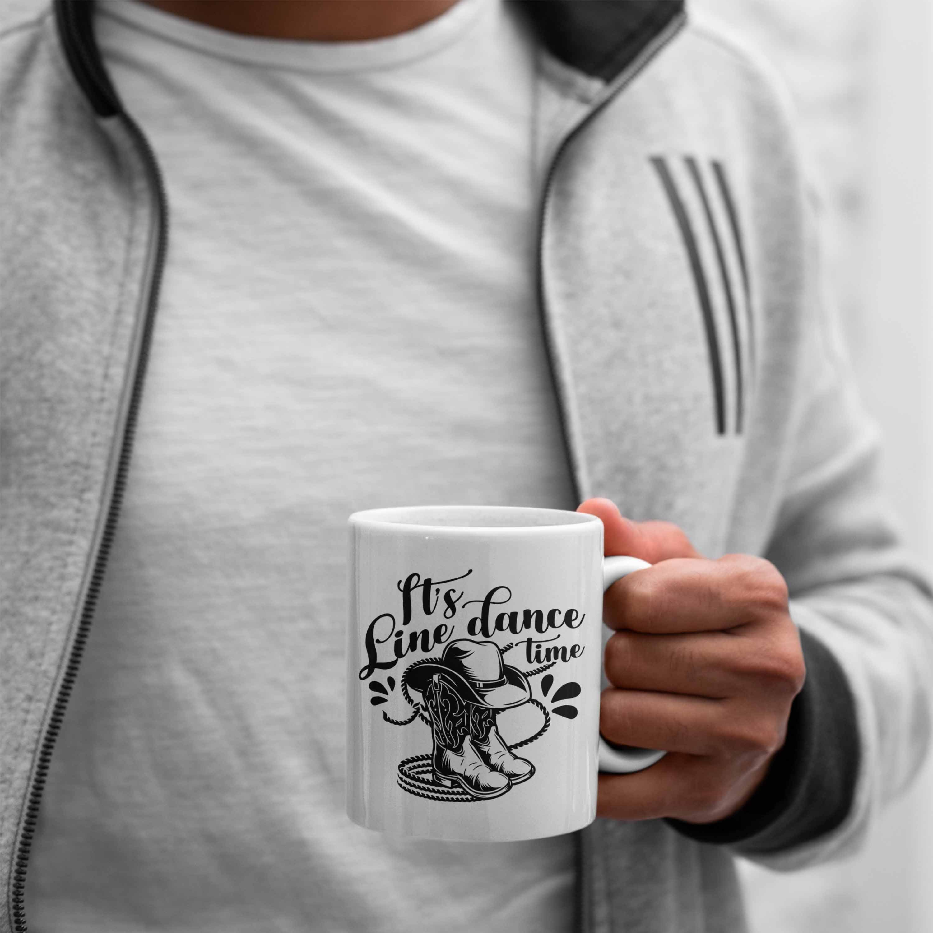 Trendation Tasse Lustige Geschenk Fans Tasse Line "It's Time" Dance Weiss Dance Line