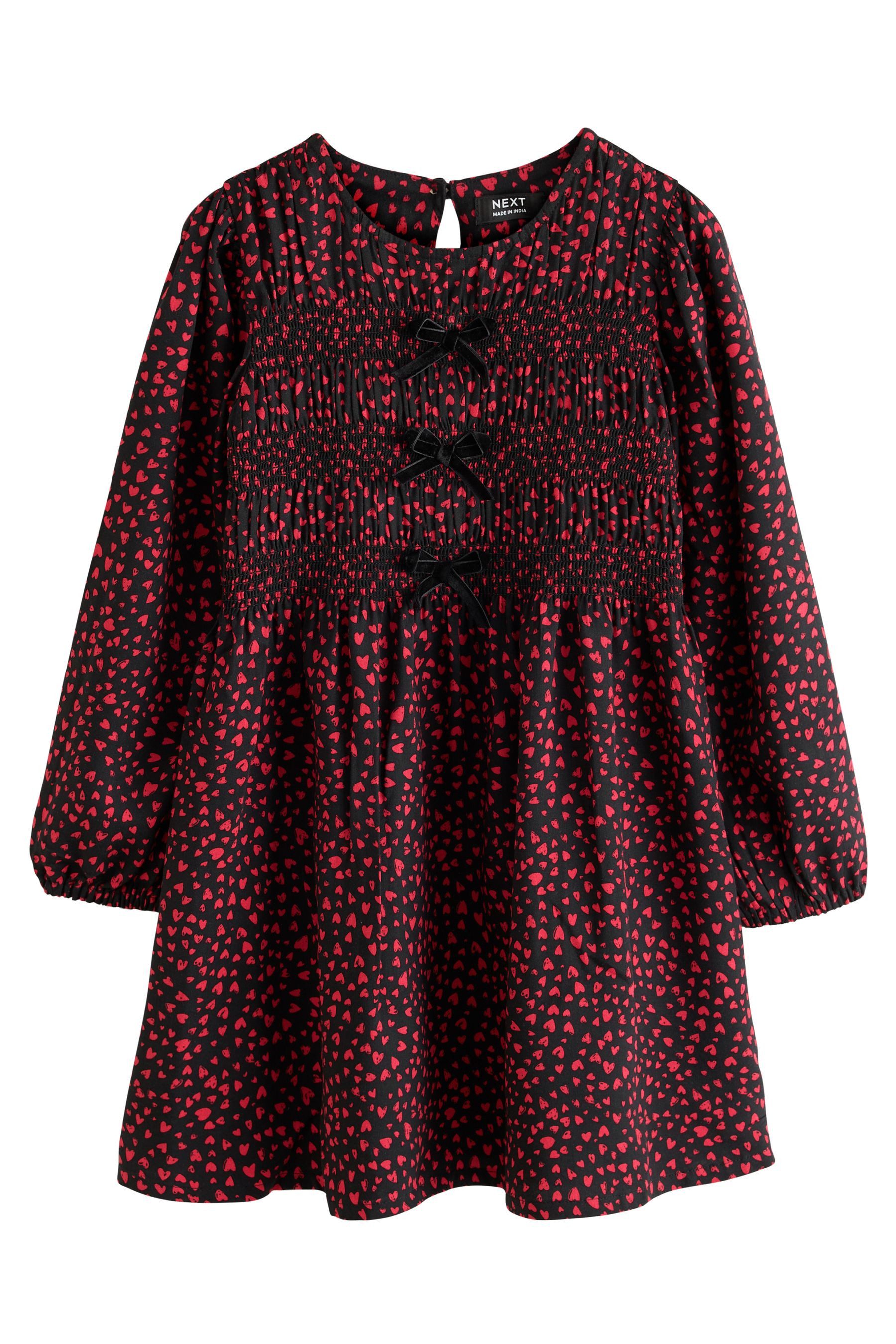 Next Blusenkleid Langärmeliges Kleid mit Schleifendetail (1-tlg)