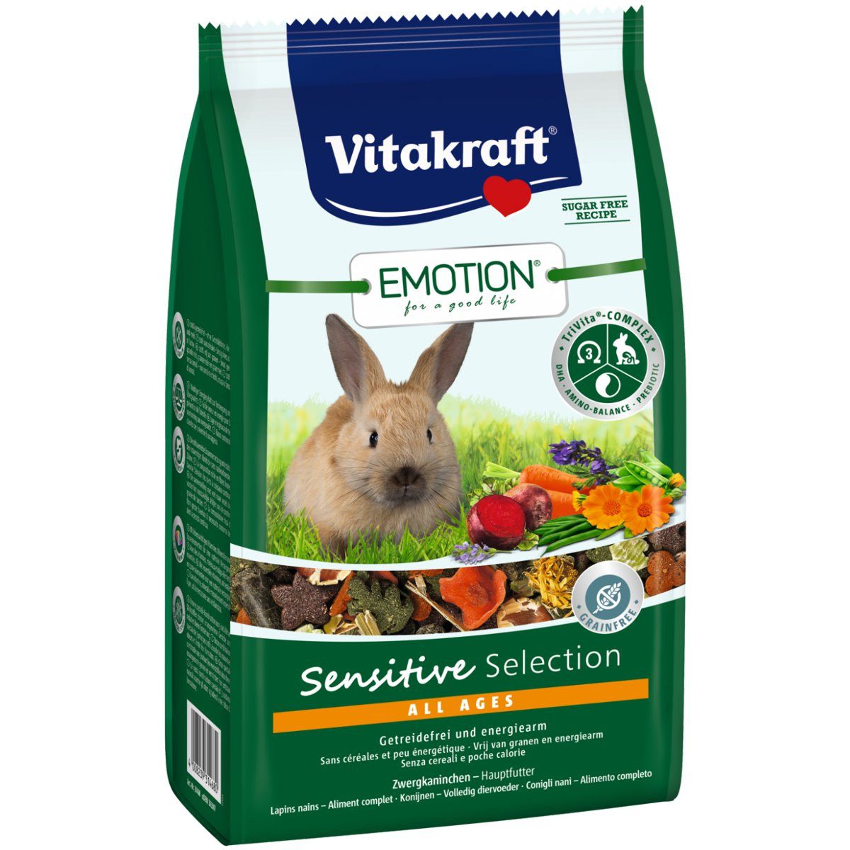 Vitakraft Emotion Sensitive All Ages, Zwergkaninchenfutter, 600g