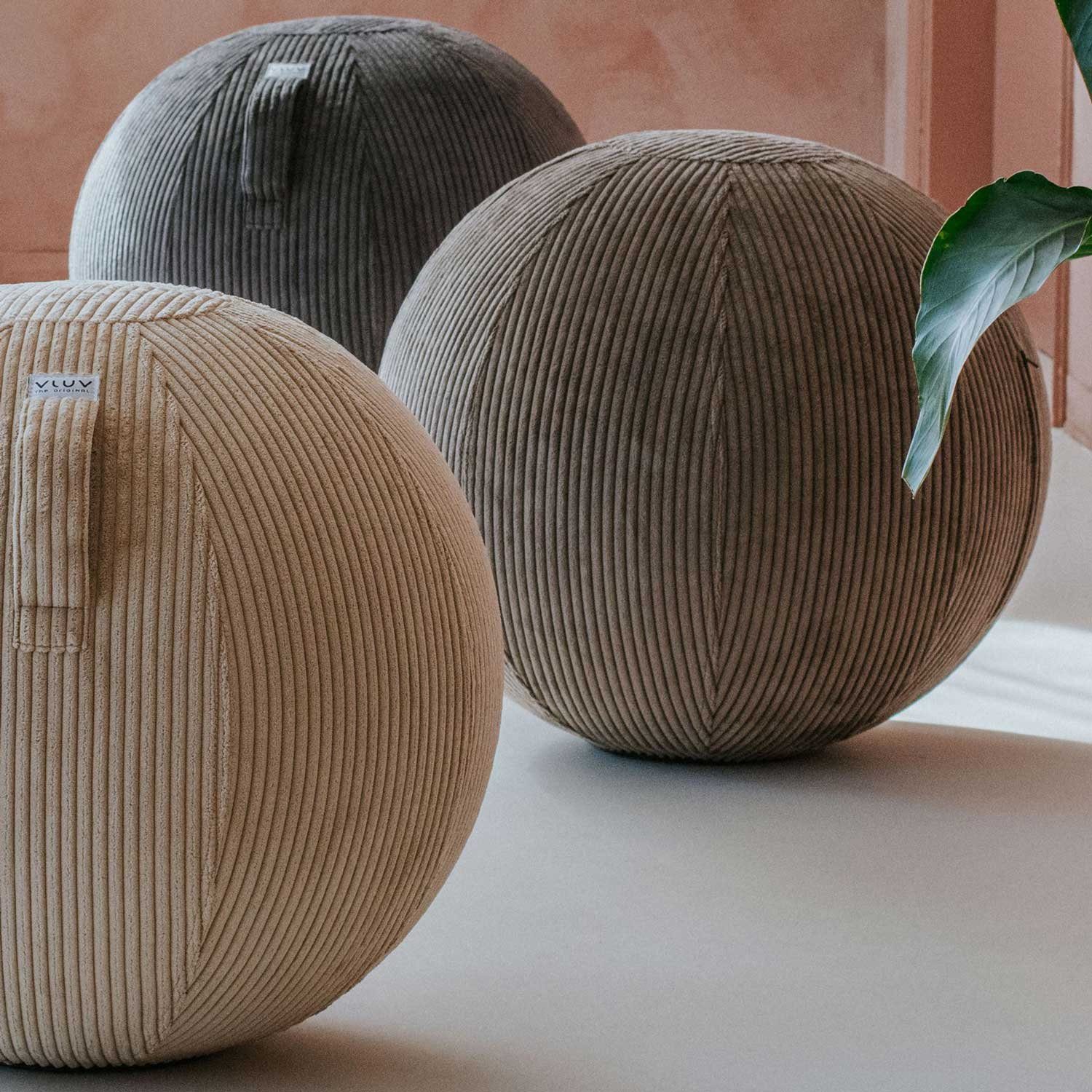 VLUV Stuhl Sitzball Vlip 60-65 cm nougat Breitcord