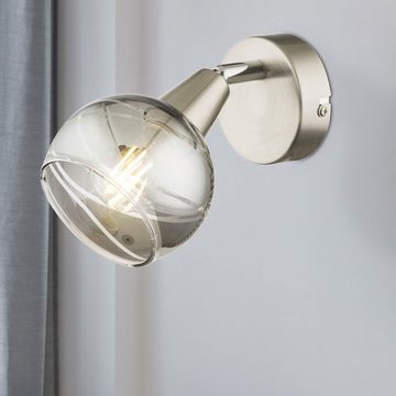 Globo LED Wandleuchte, Leuchtmittel inklusive, Warmweiß, LED Wand Spot Leuchte Glas Kugel Flur Wohn Zimmer Beleuchtung Strahler