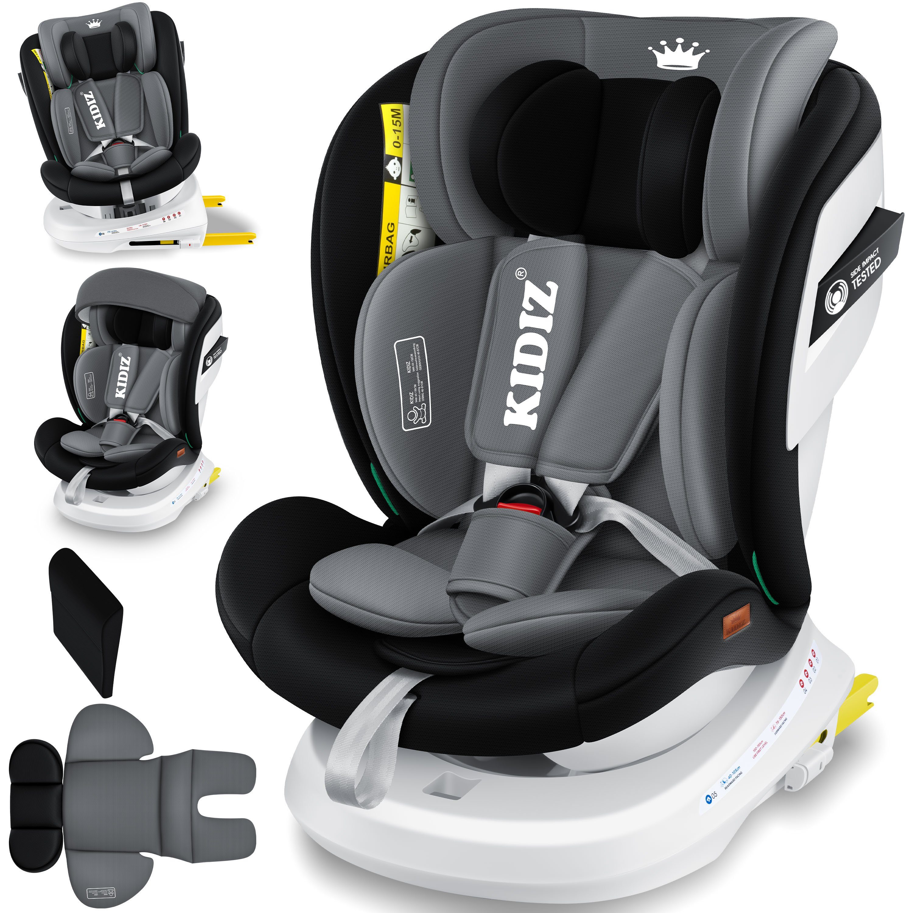 KIDIZ Autokindersitz, Kindersitz Baby Autositz Kinderautositz Isofix Top Tether 360