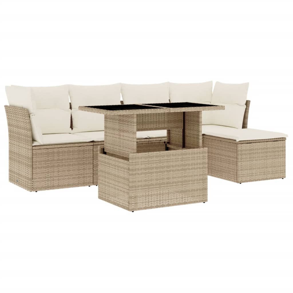 vidaXL Gartenlounge-Set 6-tlg. Garten-Sofagarnitur mit Kissen günstig online kaufen
