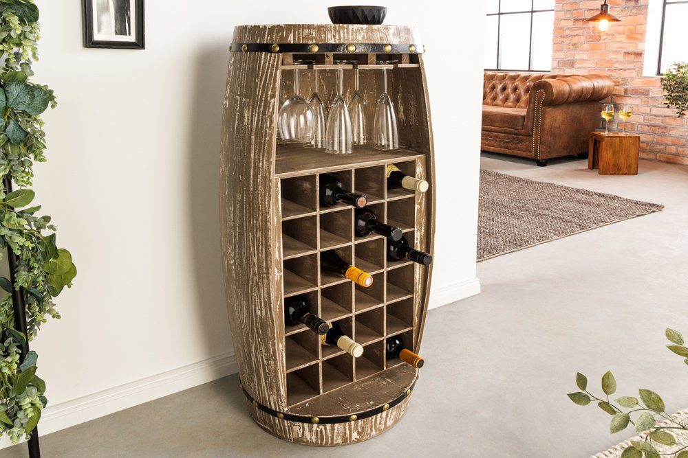 riess-ambiente Weinregal BODEGA 100cm natur, Weinfass-Optik