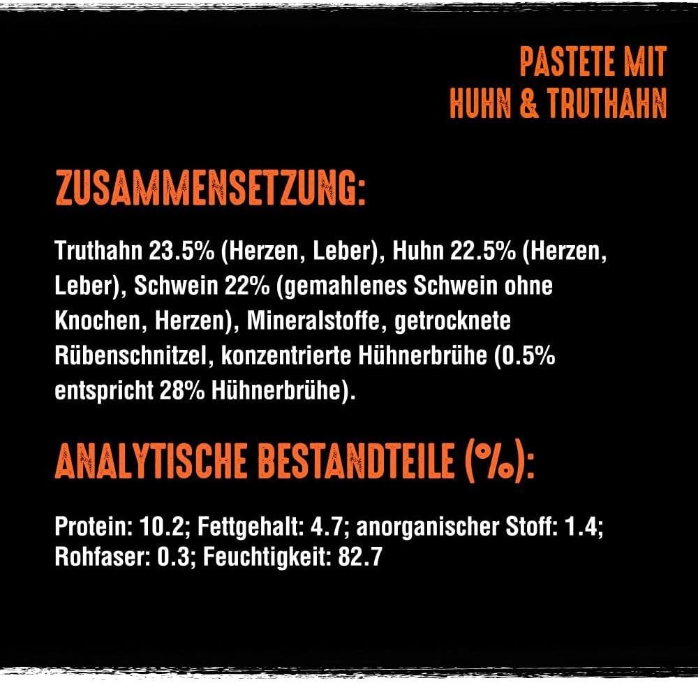 CRAVE CRAVE™ Hund Schale Pastete mit Huhn und Truthahn 4 x 14 x 150g, Nassfutter für: Hunde