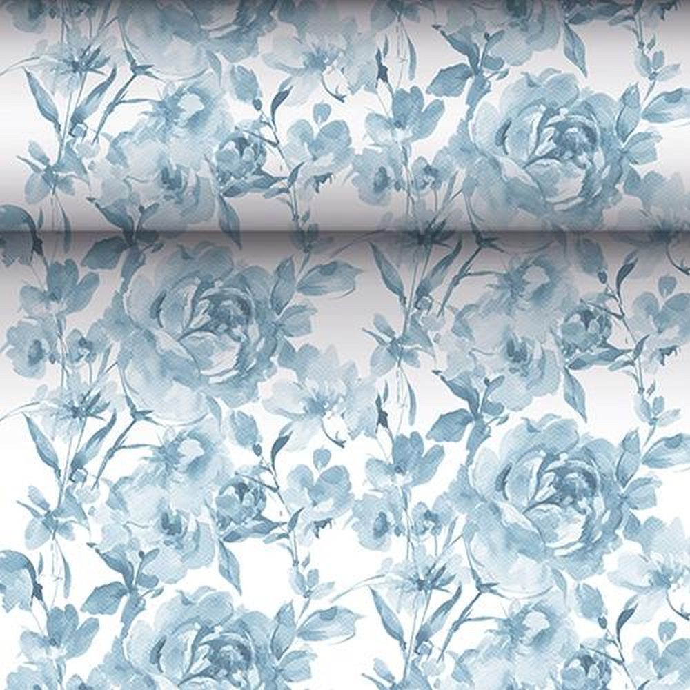 PAPSTAR Узкие скатерти Узкие скатерти, stoffähnlich, PV-Tissue Mix 24 m x 40 cm blau "Rose"