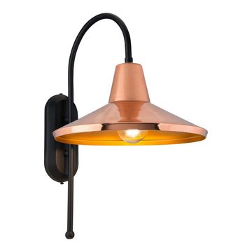lux.pro Wandleuchte, ohne Leuchtmittel, »Kirkcaldy« Wandlampe E27 Metall Schwarz/Kupferfarben/Messingfarben