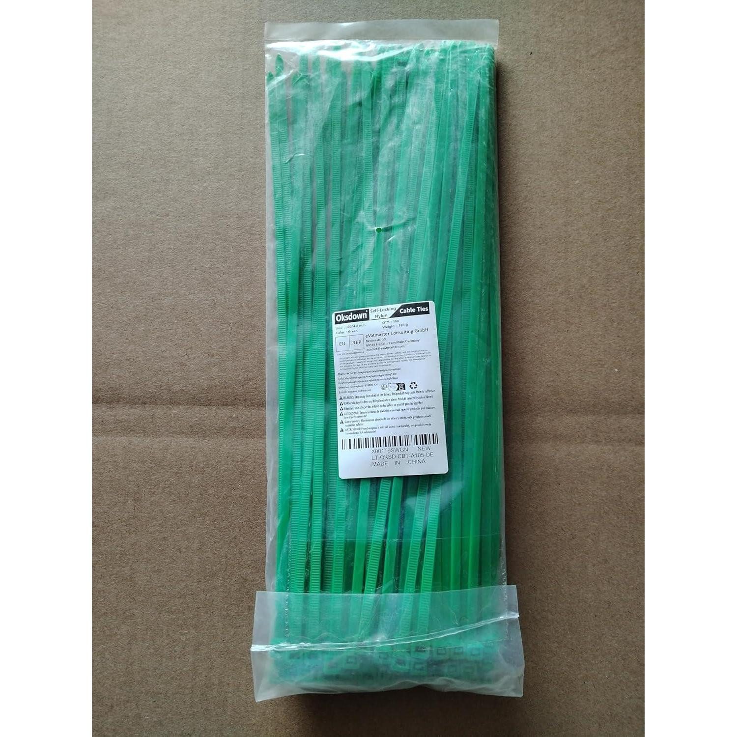 LuxusKollektion Kabelbinder Kabelbinder Grün 300mm x 4,8mm 100Stk