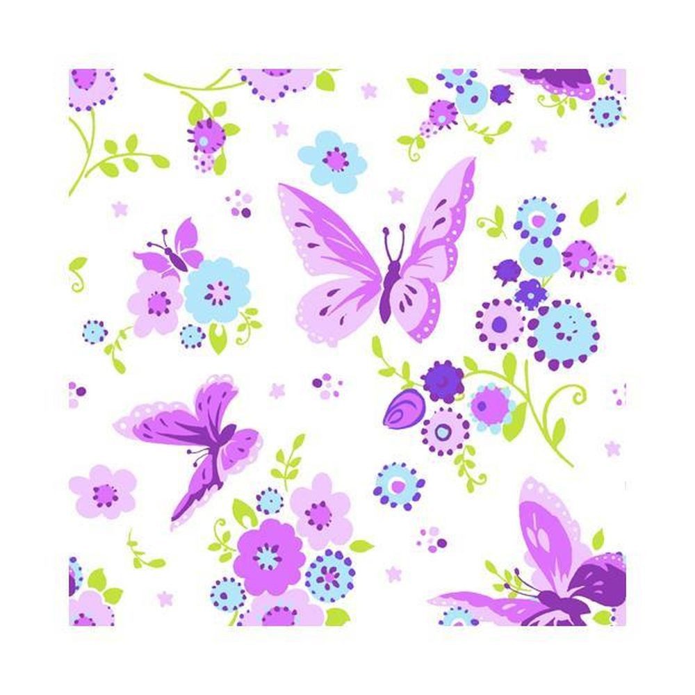 PAPSTAR Papierserviette 20 Servietten, 3-lagig 1/4-Falz 25 cm x 25 cm "Beautiful Butterfly"