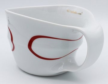 Colani Tasse Jumbotasse große XXL Tasse Becher Kaffeetasse Porzellan Loop Rot 450ml, Porzellan, im Geschenkkarton, Colani Schriftzug