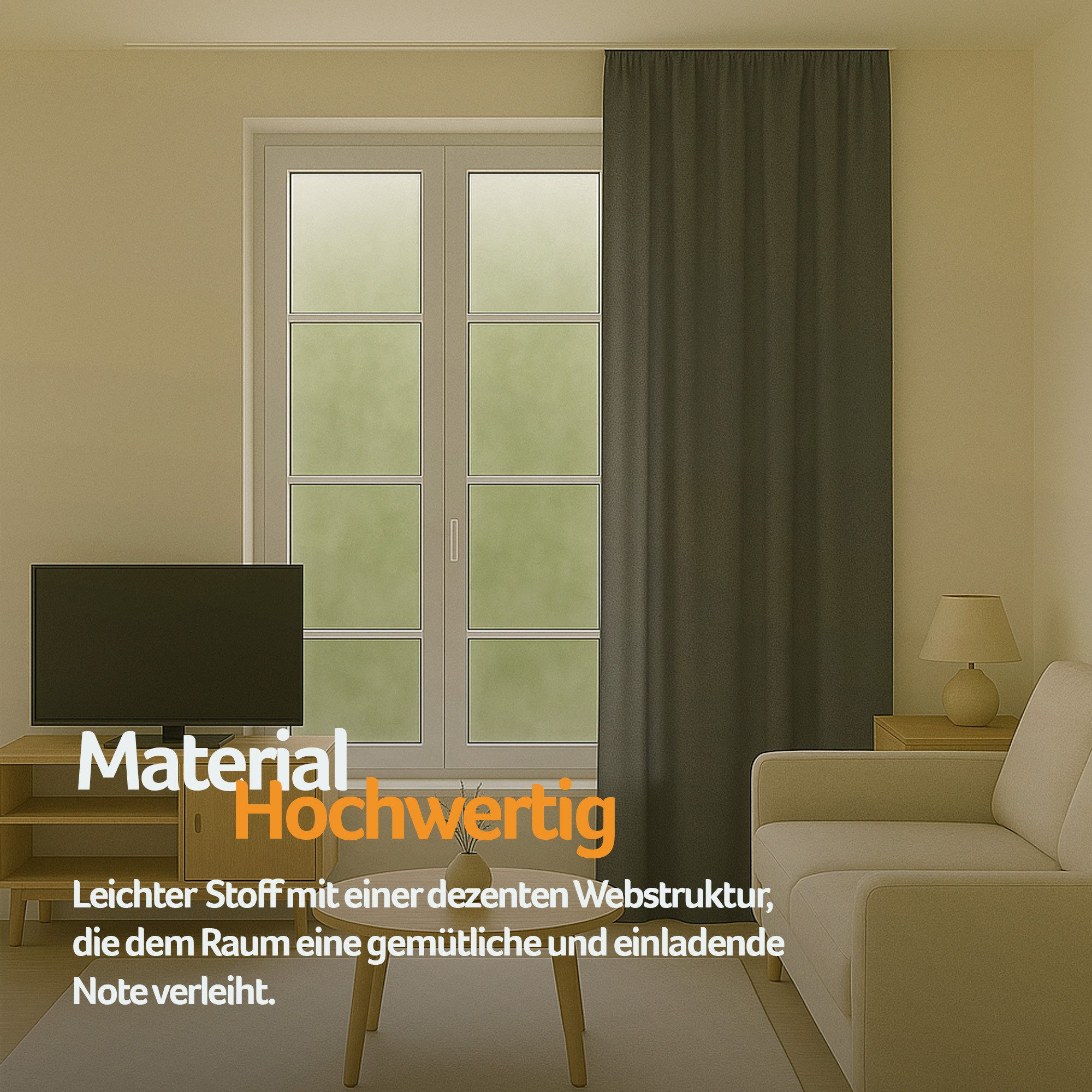 Bestlivings Vorhang Gardine Blickdicht "Ellen", Kräuselband günstig online kaufen