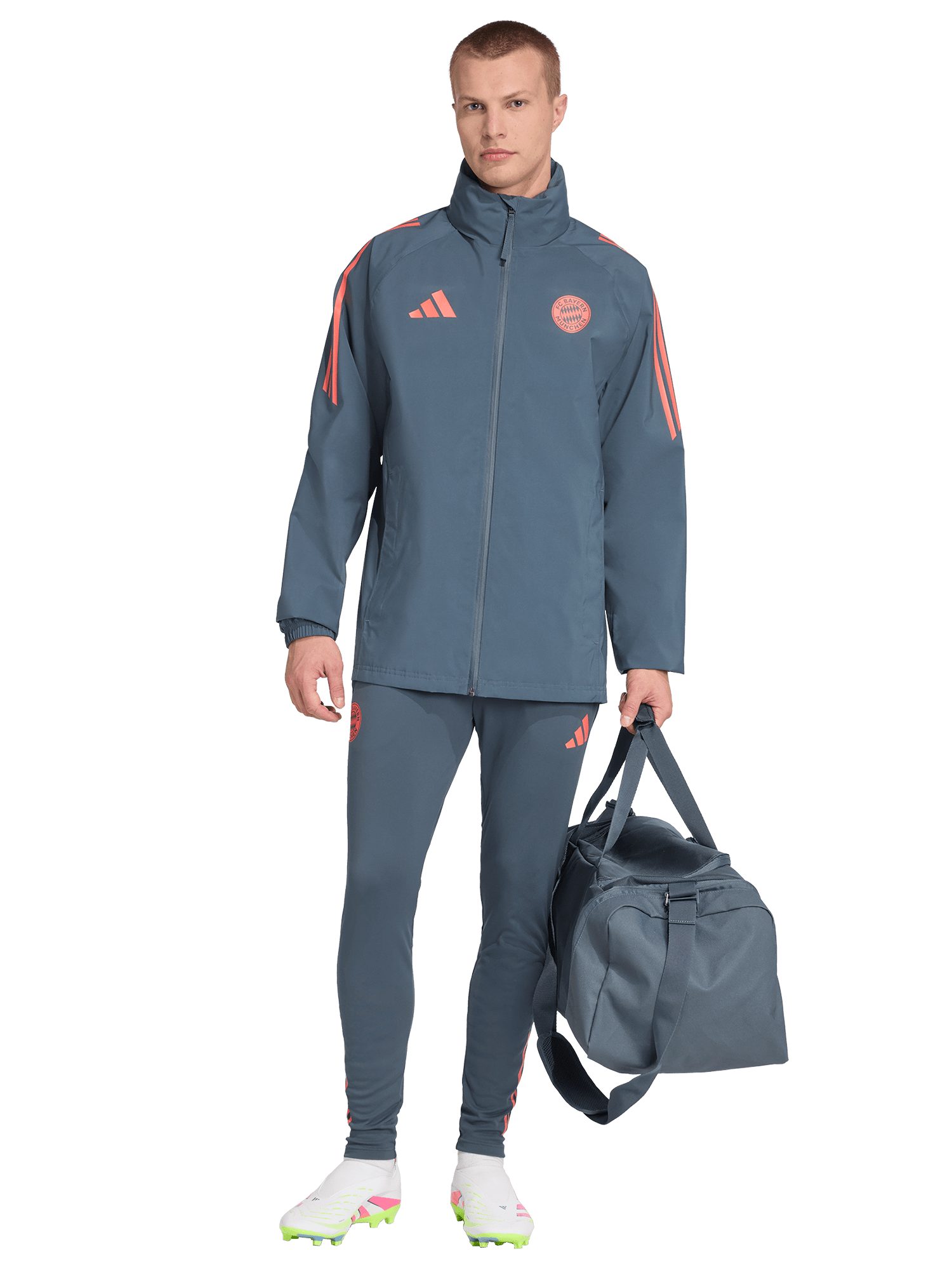 adidas Performance Regenjacke FC Bayern München, Regenjacke Coach, Unisex, Grau