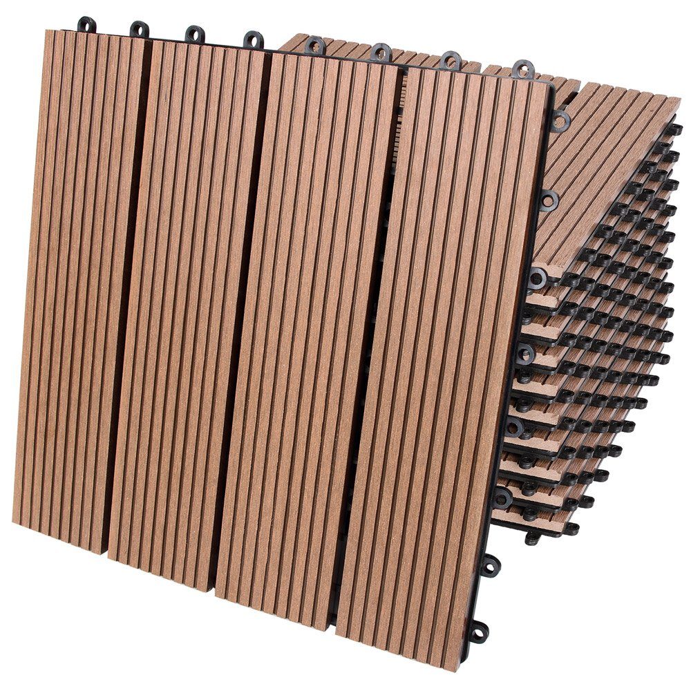 Casaria Holzfliesen 22x Klassik Terracotta, Terrassenfliesen günstig online kaufen