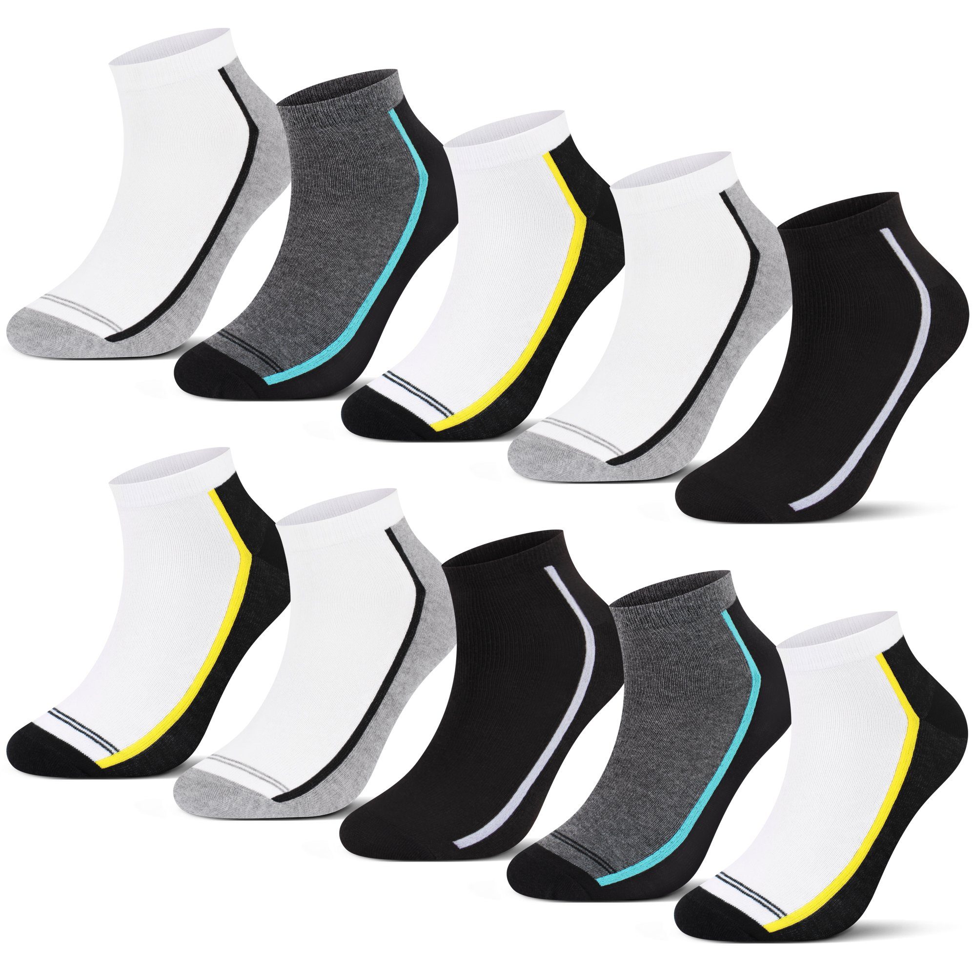 L&K Sneakersocken 92253 (12er-Pack) Herren Füßling aus Baumwolle