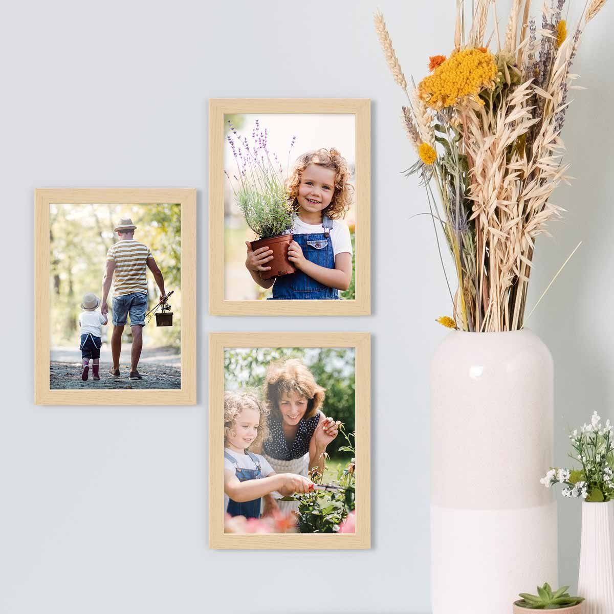 PHOTOLINI Bilderrahmen 3er Set, stabiles MDF-Holz, mit Acrylglas, extra Zub günstig online kaufen