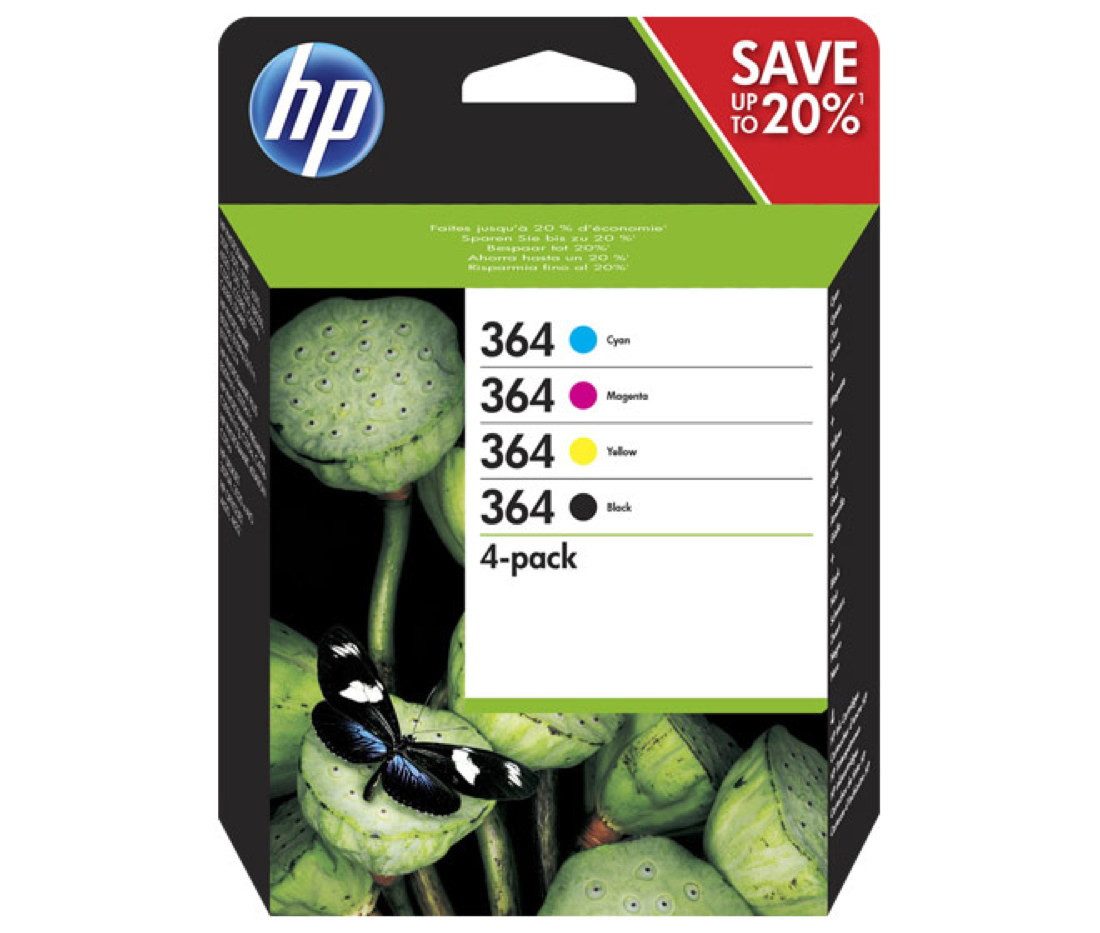 HP 4 Druckerpatronen Tinte Nr. 364 BK / C / M / Y Multipack Tintenpatrone