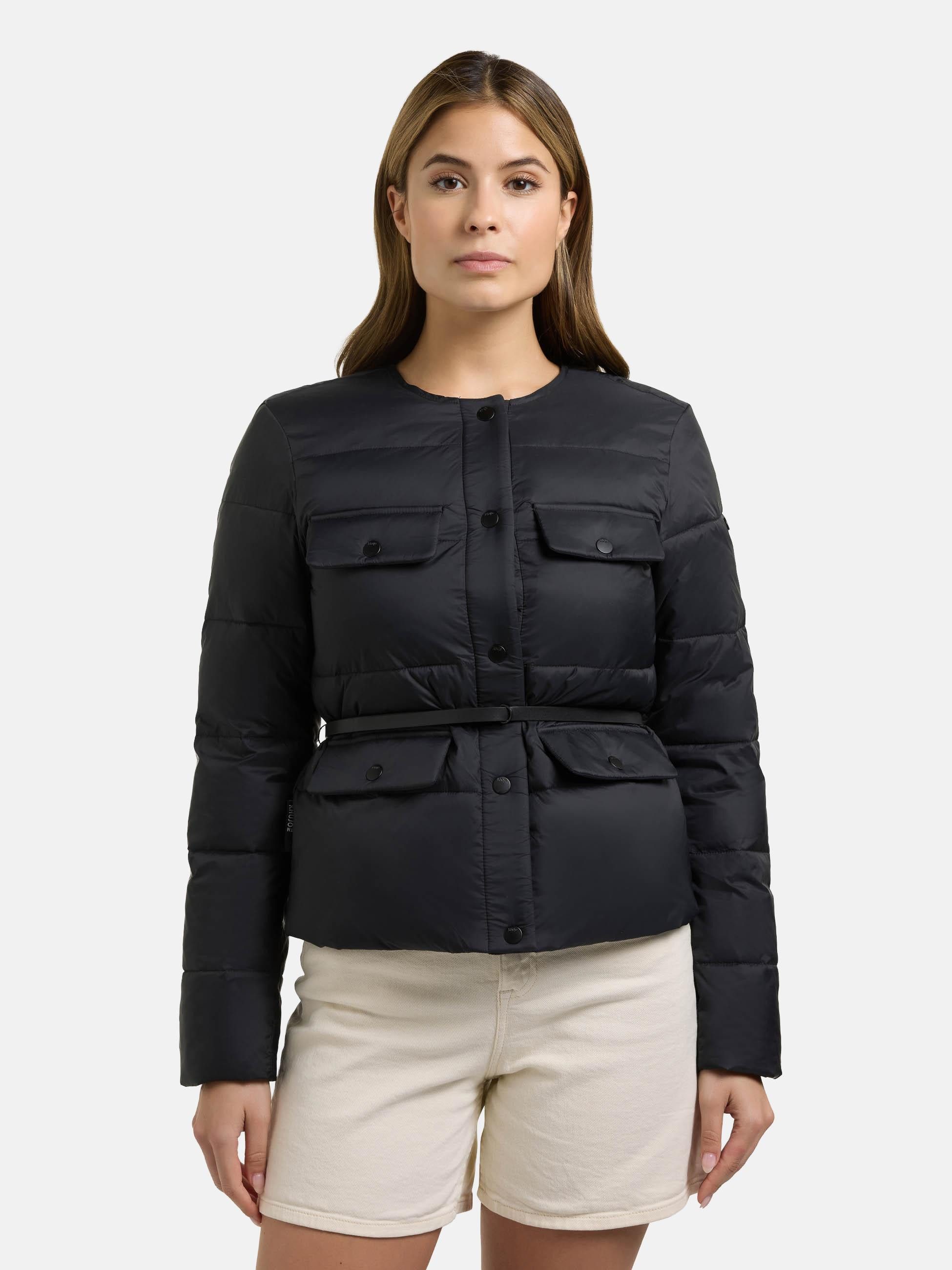 khujo Steppjacke Cinnia Elegante Damen Übergangsjacke mit Taillengürtel
