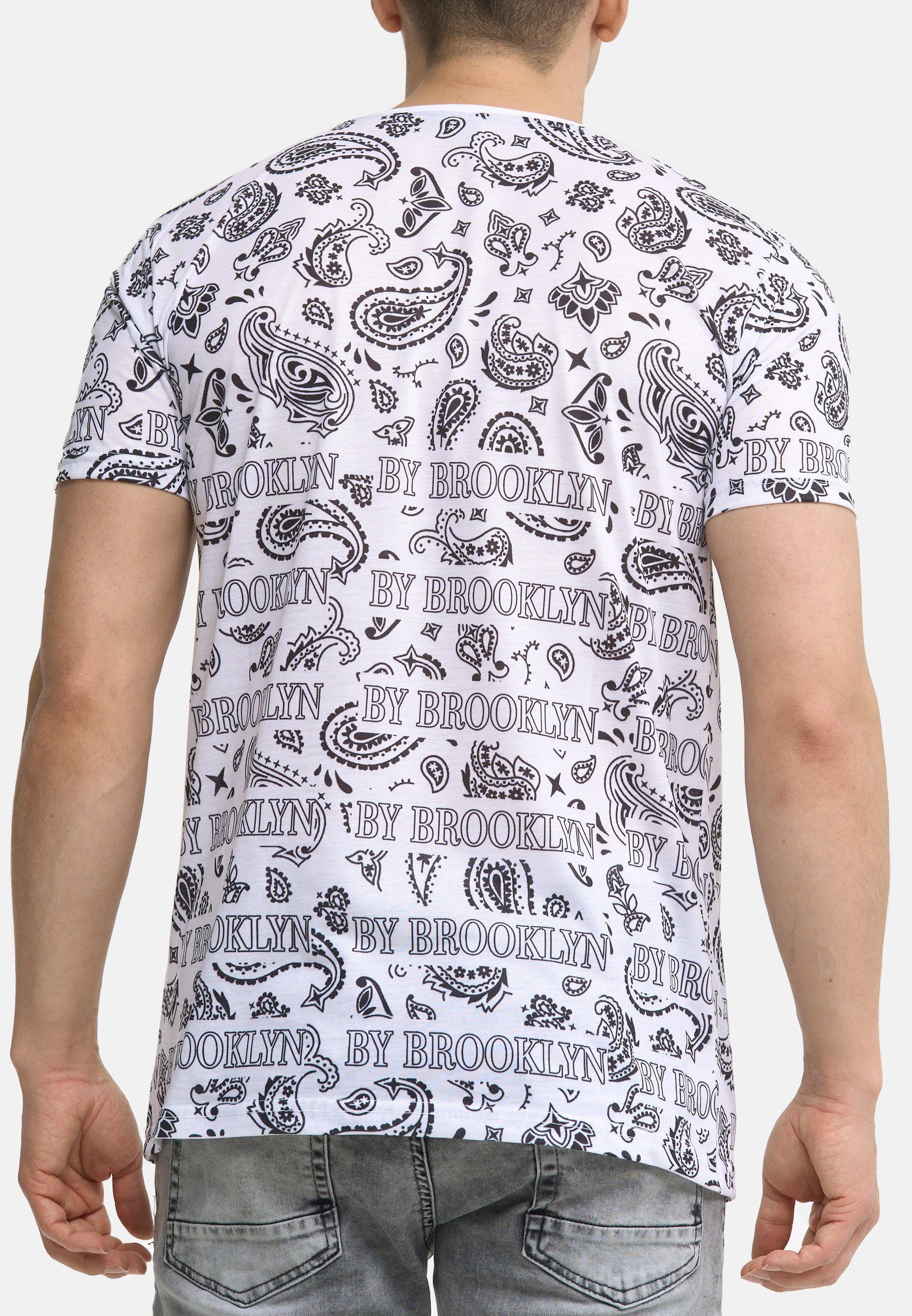 Herren Weiß Code47 T-Shirt Printshirt T-Shirt Shortsleev Oberteil Designer Polo (Longsleeve 1-tlg) Tee Code47 Shirt,