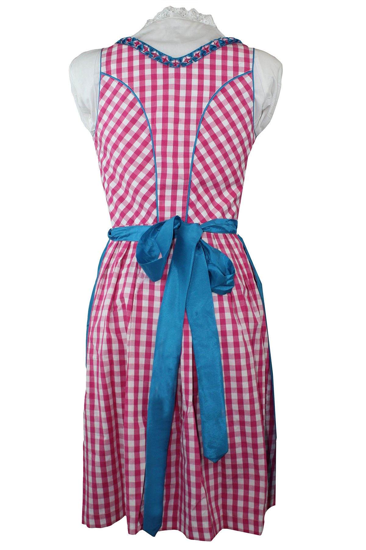 German Wear Dirndl OD4 Pink kariert 1-teiliges Midi-Dirndl Landhaus Dirndel ohne Bluse Pink kariert – Bild 4 von 4