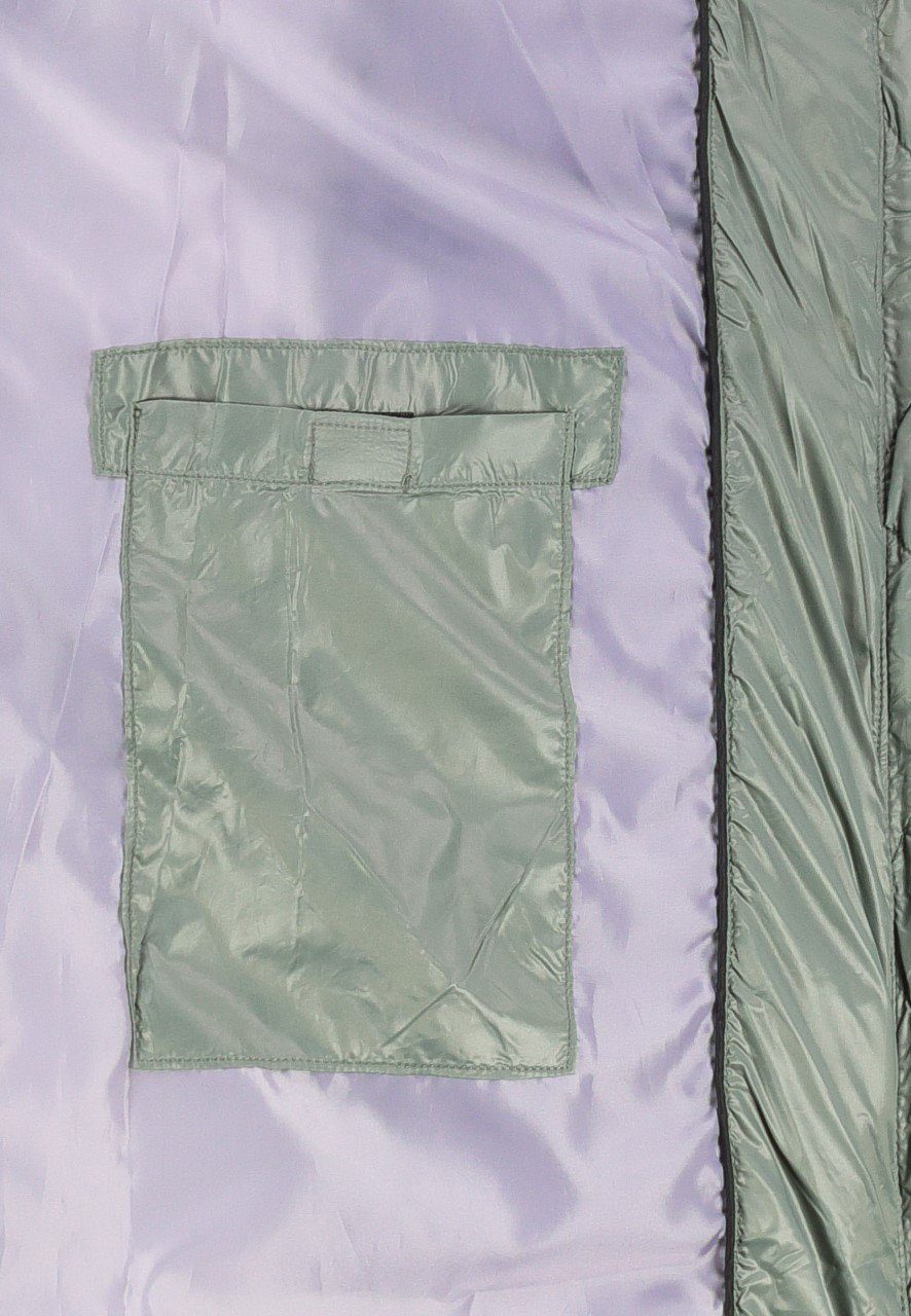 Fresh Made Steppweste Lange Stepp weste Kapuze Übergangs Herbst Frühlings Weste Windbreaker