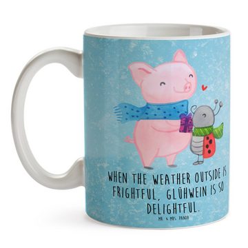 Mr. & Mrs. Panda Tasse Glühschwein Smörle - Eisblau - Geschenk, Glühwein ist köstlich Spruch, Keramik, Herzberührende Designs