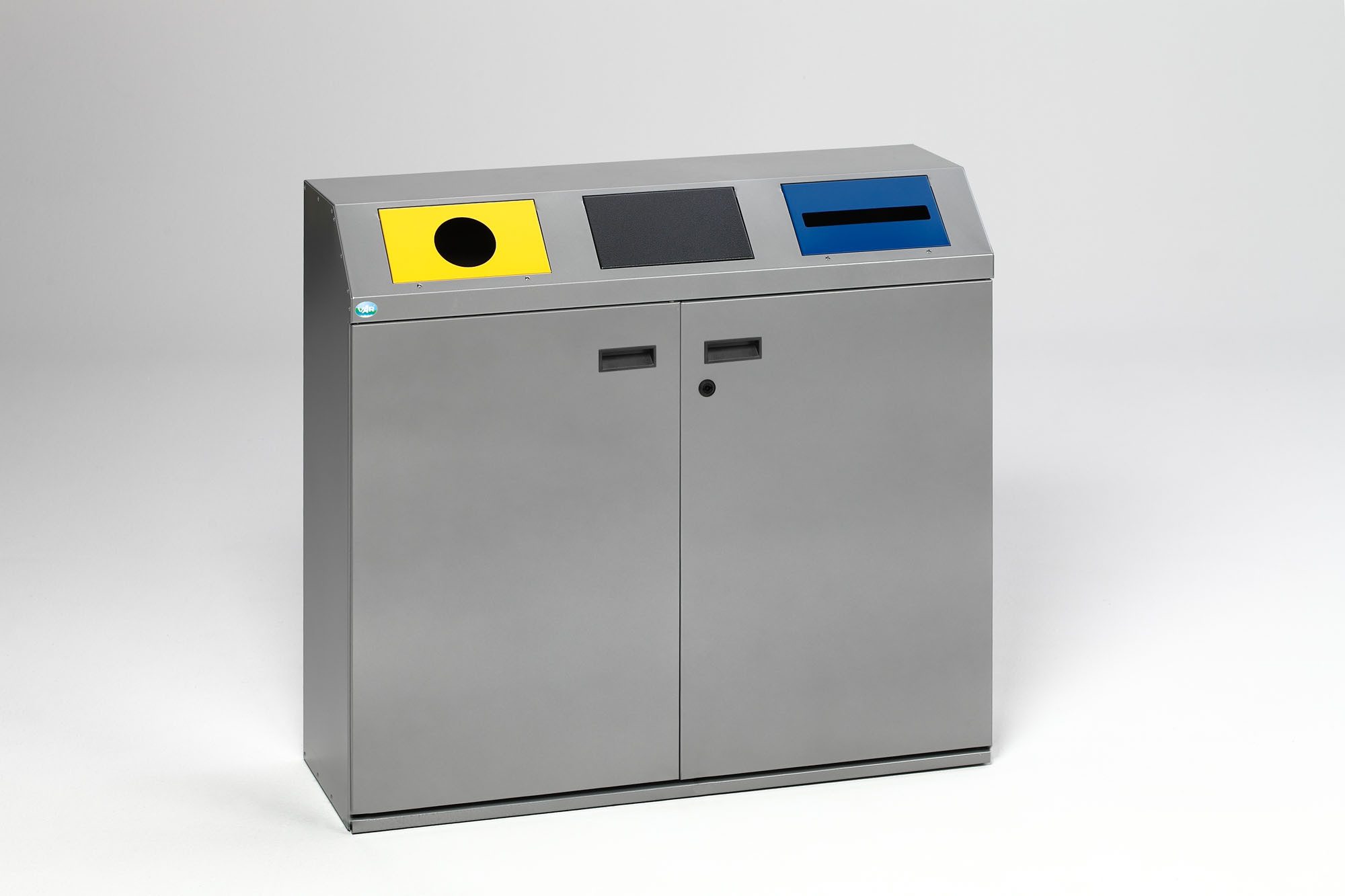 Mülleimer Selbstlöschende Wertstoffsammlstation 80L 97,5x108x37,5 Silber