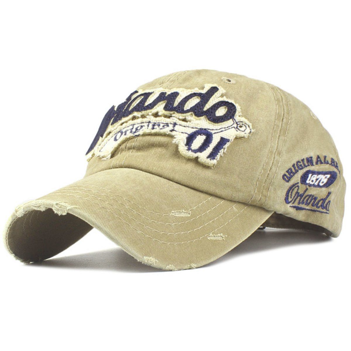 Sporty Baseball Cap Orlando Original Vintage Style Used Washed Look Retro Baseballcap khaki | Baseball Caps