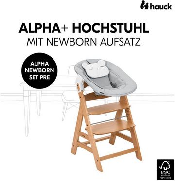 Hauck Hochstuhl Alpha Newborn Set, Nature Grey, mit Newborn Aufsatz; FSC® - schützt Wald - weltweit