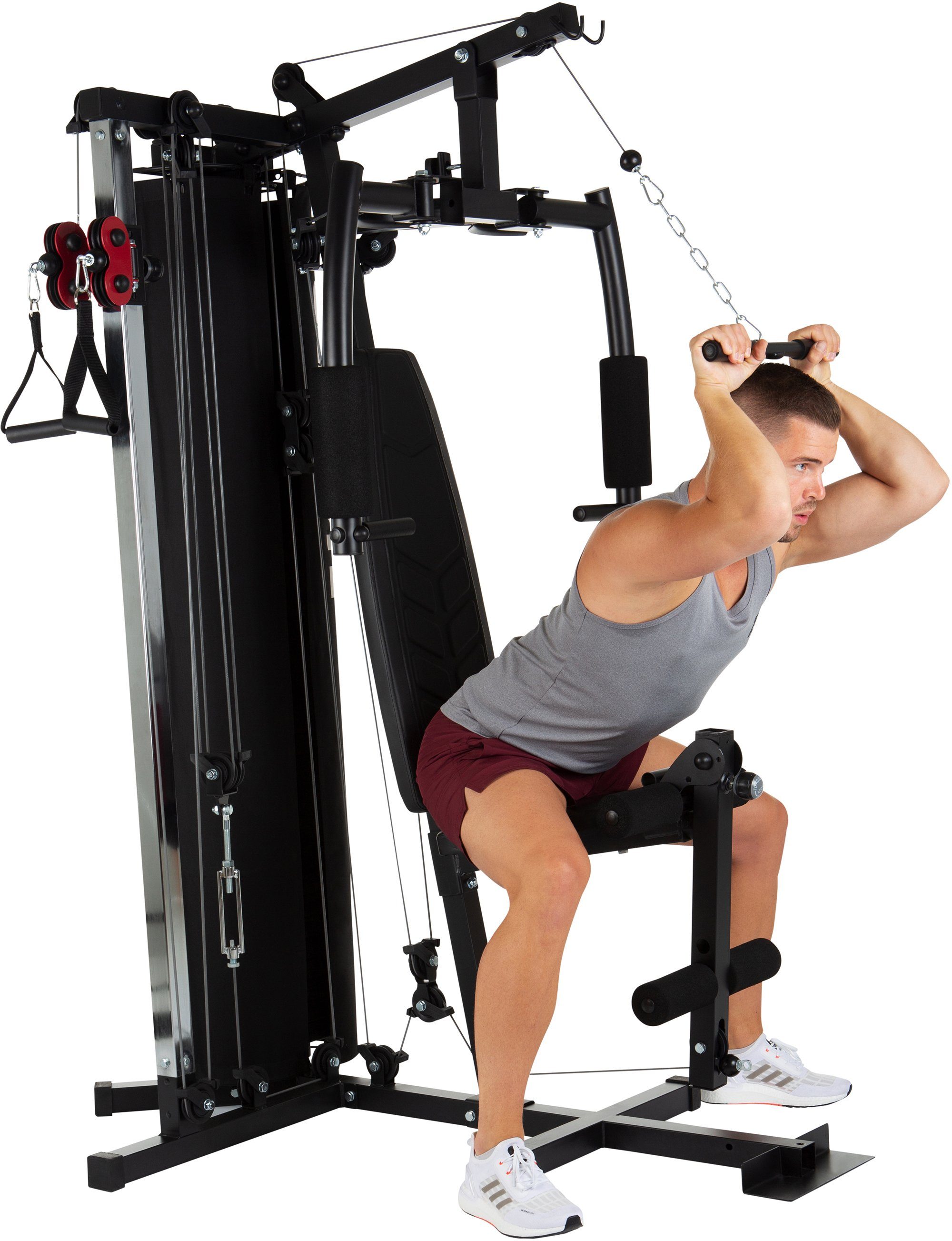 Hammer Kraftstation Kraftstation FERRUM TX2, 12 Gewichtsblöcke (Seilzug, Butterflystange, Latzug, Ruderfunktion und mehr), max. Benutzergewicht 120 kg, max. Trainingsgewicht 80 kg