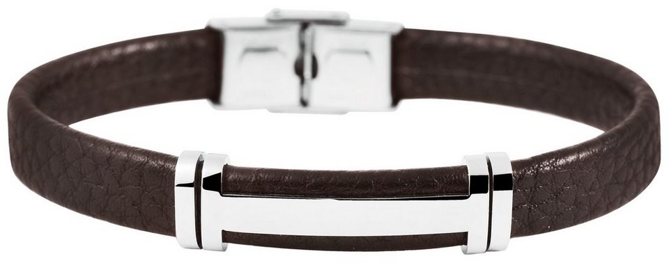 AKZENT Lederarmband Tulasa Armband aus Echtleder mit Edelstahlelement  (einzeln)