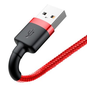 Baseus Strapazierfähiges Nylonkabel USB / Lightning QC3.0 2.4A 1M Rot Smartphone-Kabel, Standard-USB, Lightning (100 cm)