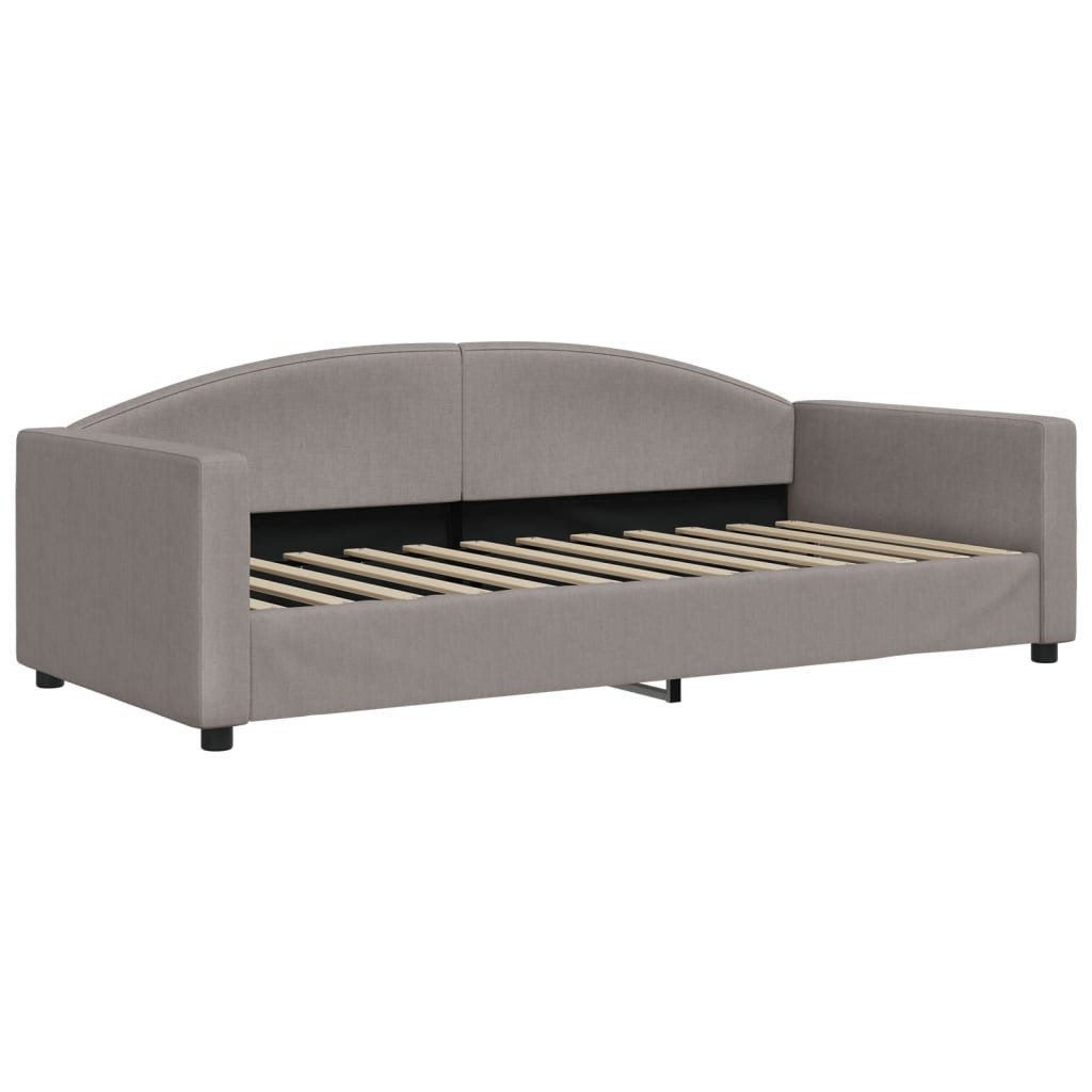 vidaXL Gästebett 90 x 200 cm Gästebett Tagesbett mit Matratze Taupe 90x200 cm Stoff Bet