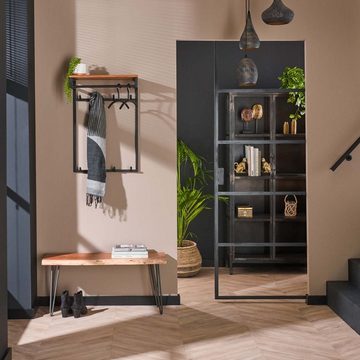 RINGO-Living Kleiderständer Garderobe Ike mit 8 Haken in Natur-dunkel aus Akazienholz 800x550x330, Möbel