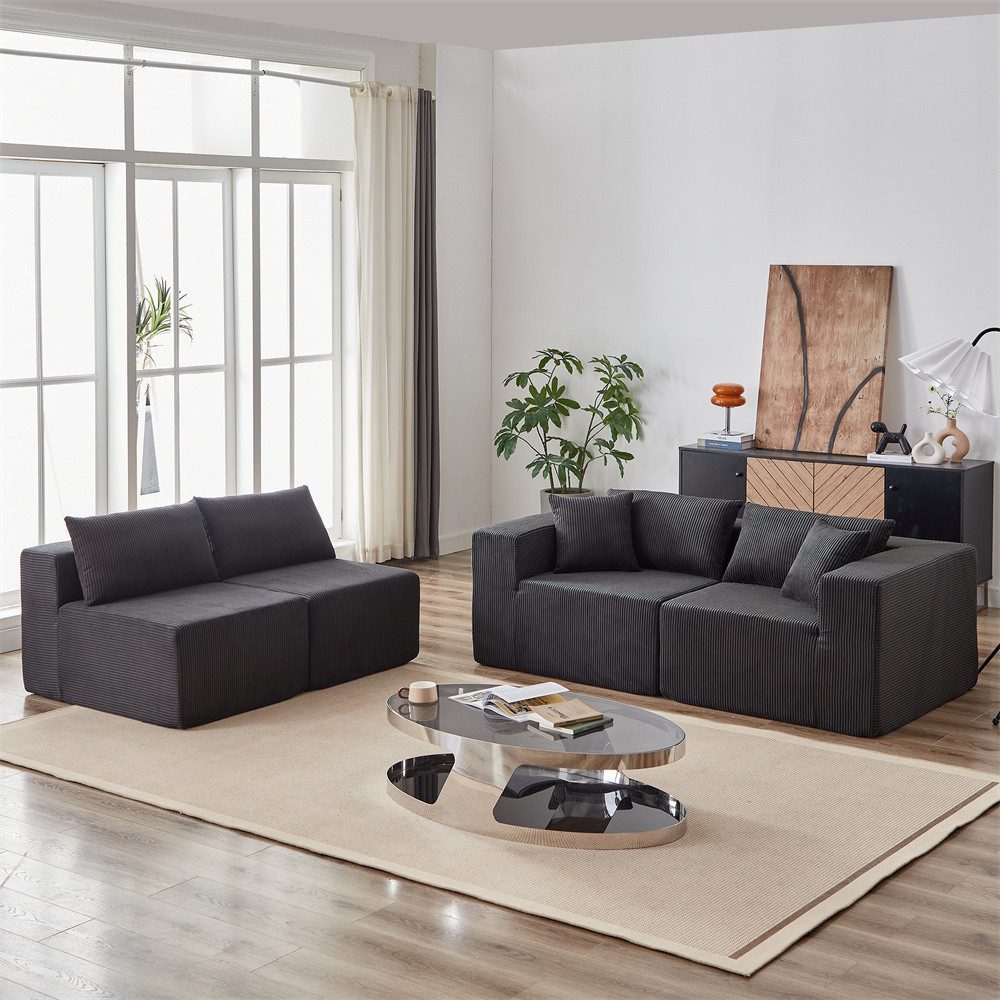 REDOM Ecksofa Modulares Sofa L-Form, 4-teilige freie Kombination 1 Teile