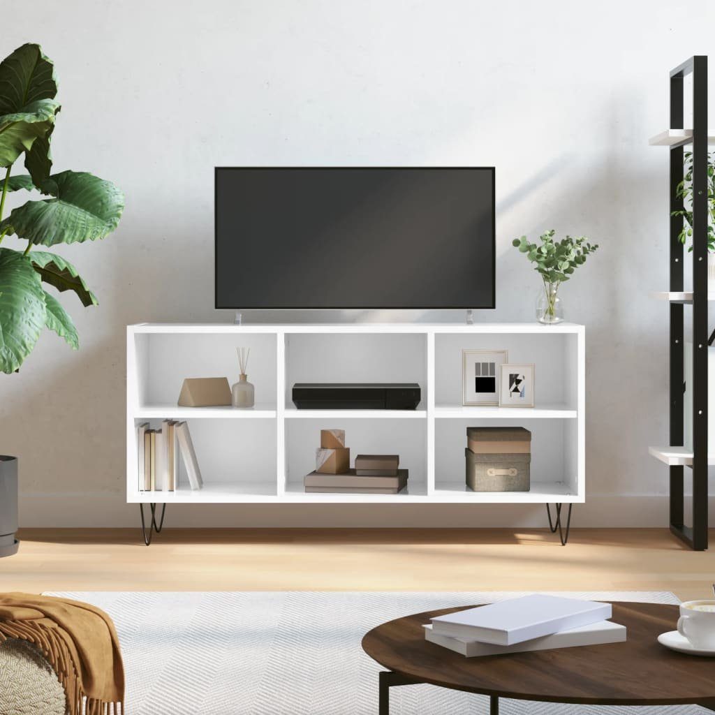 furnicato TV-Schrank Hochglanz-Weiß 103,5x30x50 cm Holzwerkstoff | TV-Schränke