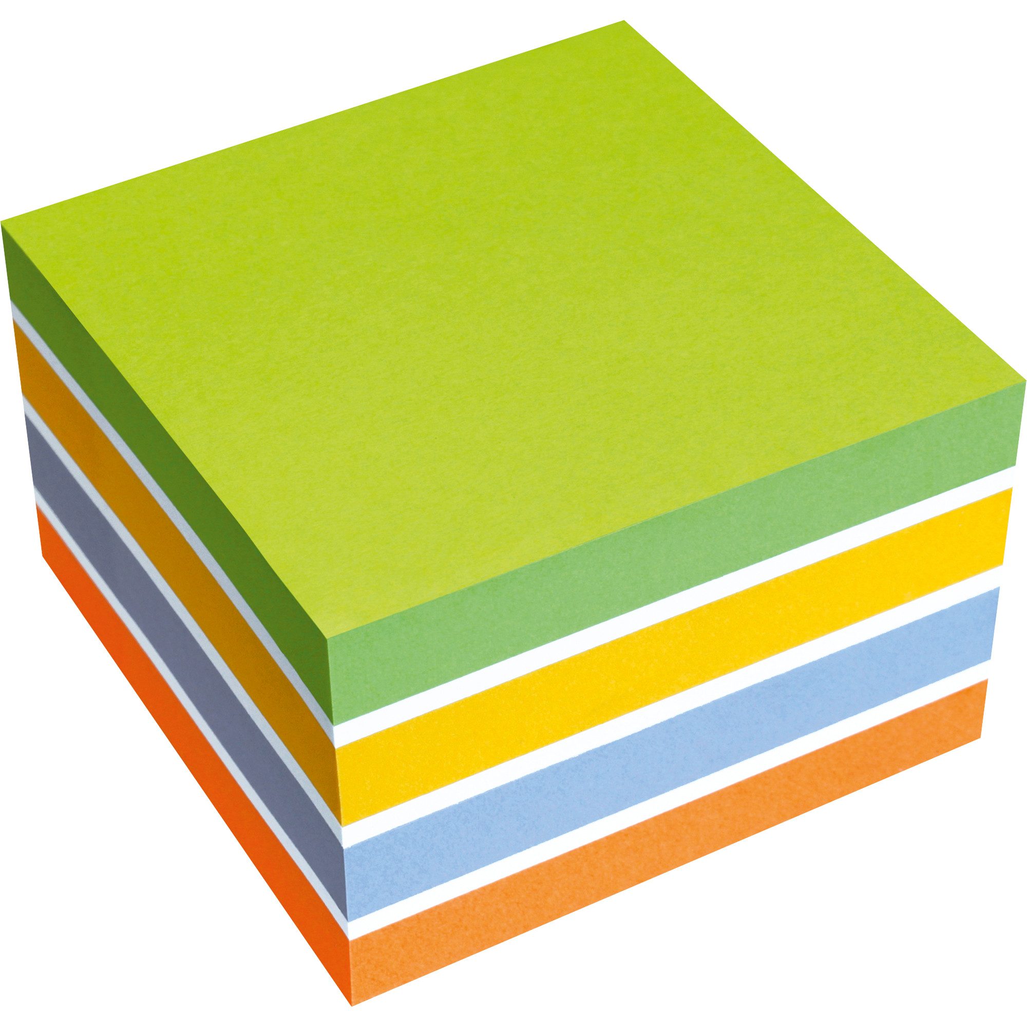 Soennecken Haftnotizblock Haftnotizwürfel 5853 450 Blatt moosgn/weiß/rapsge/vi/o/orange