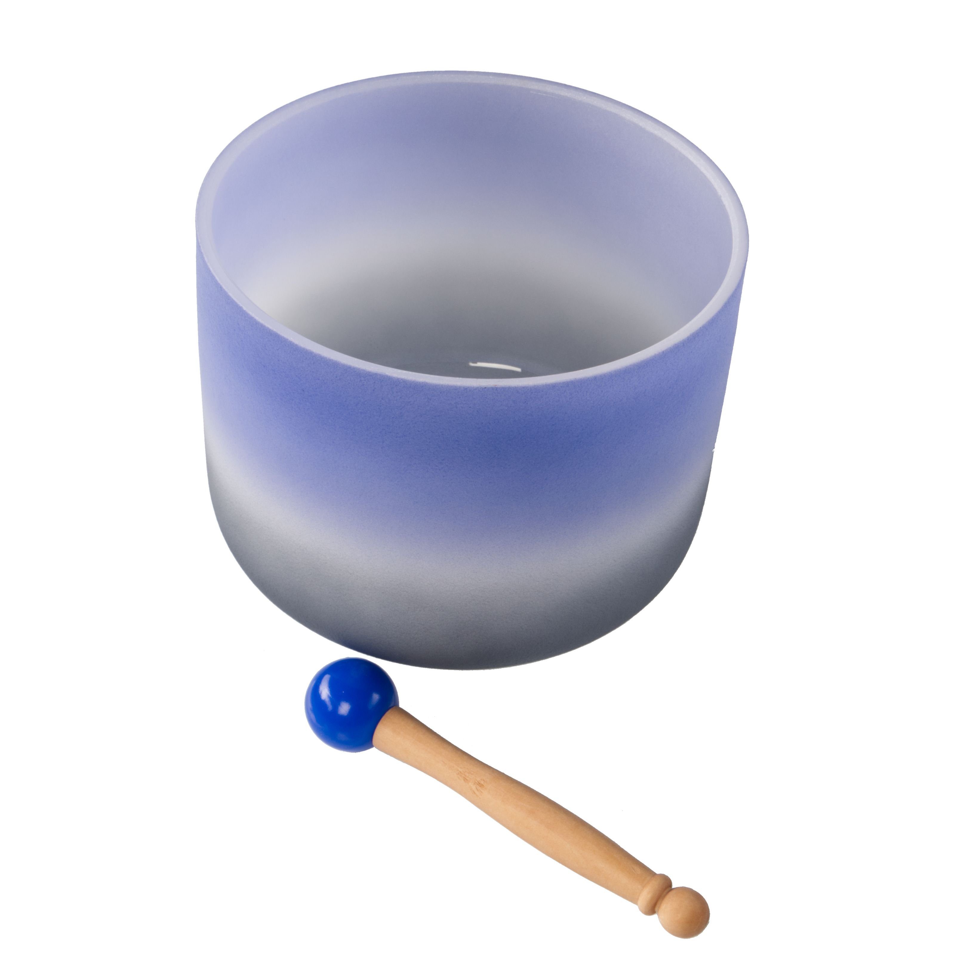 FAME Klangschalen,Kristall Singing Bowl 9 Zoll Indigo Blau A4 432 Hz Quarzschale mit langem Sustain authentisches Design inklusive Tasche Schlägel und Silikonring, Percussion, Klangschalen, Kristall Singing Bowl, 9 Zoll, Indigo Blau, Quarzschale, 432 Hz