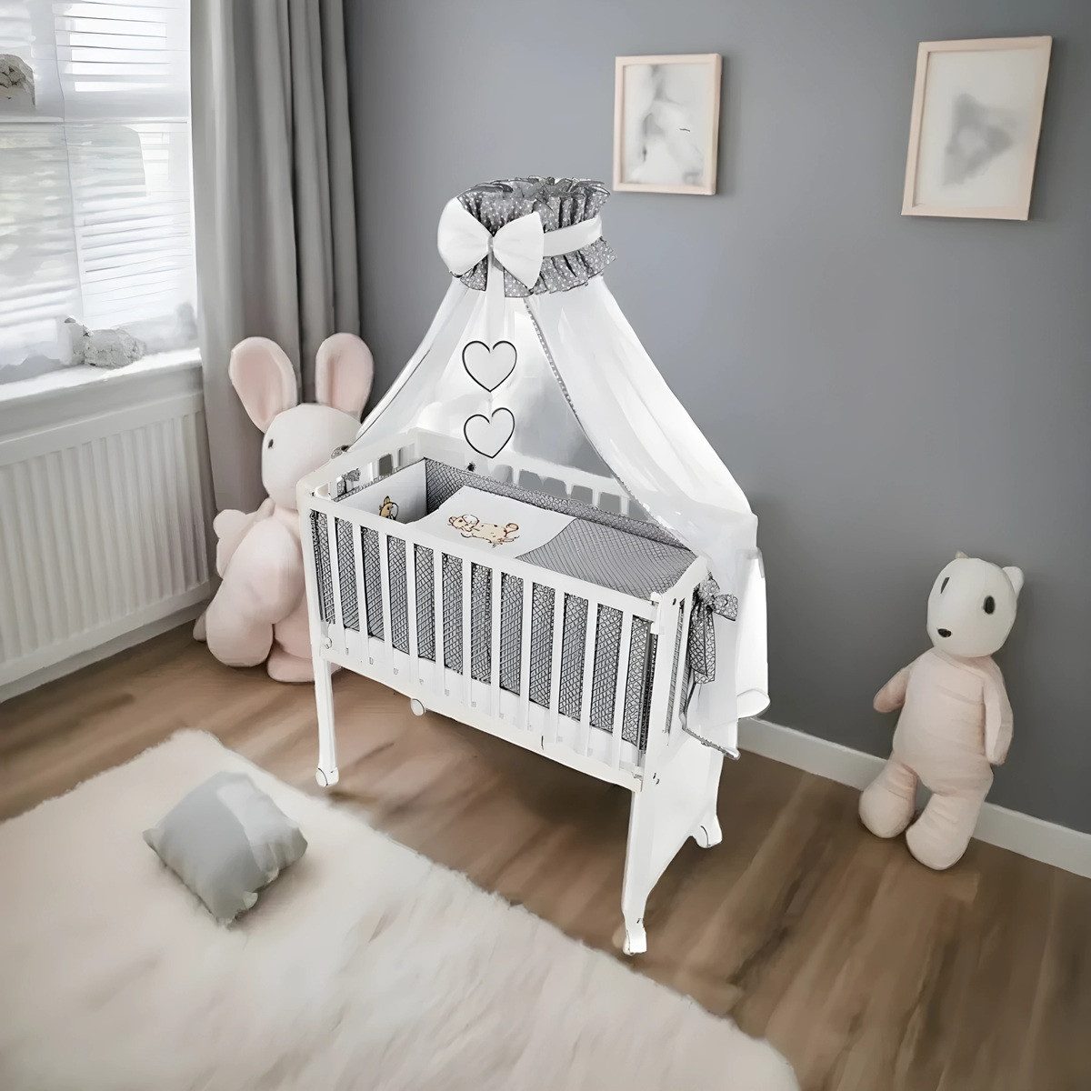 Babyhafen Beistellbett Mobiles Babybett 90 × 40 cm Design Giraffe grau komp günstig online kaufen