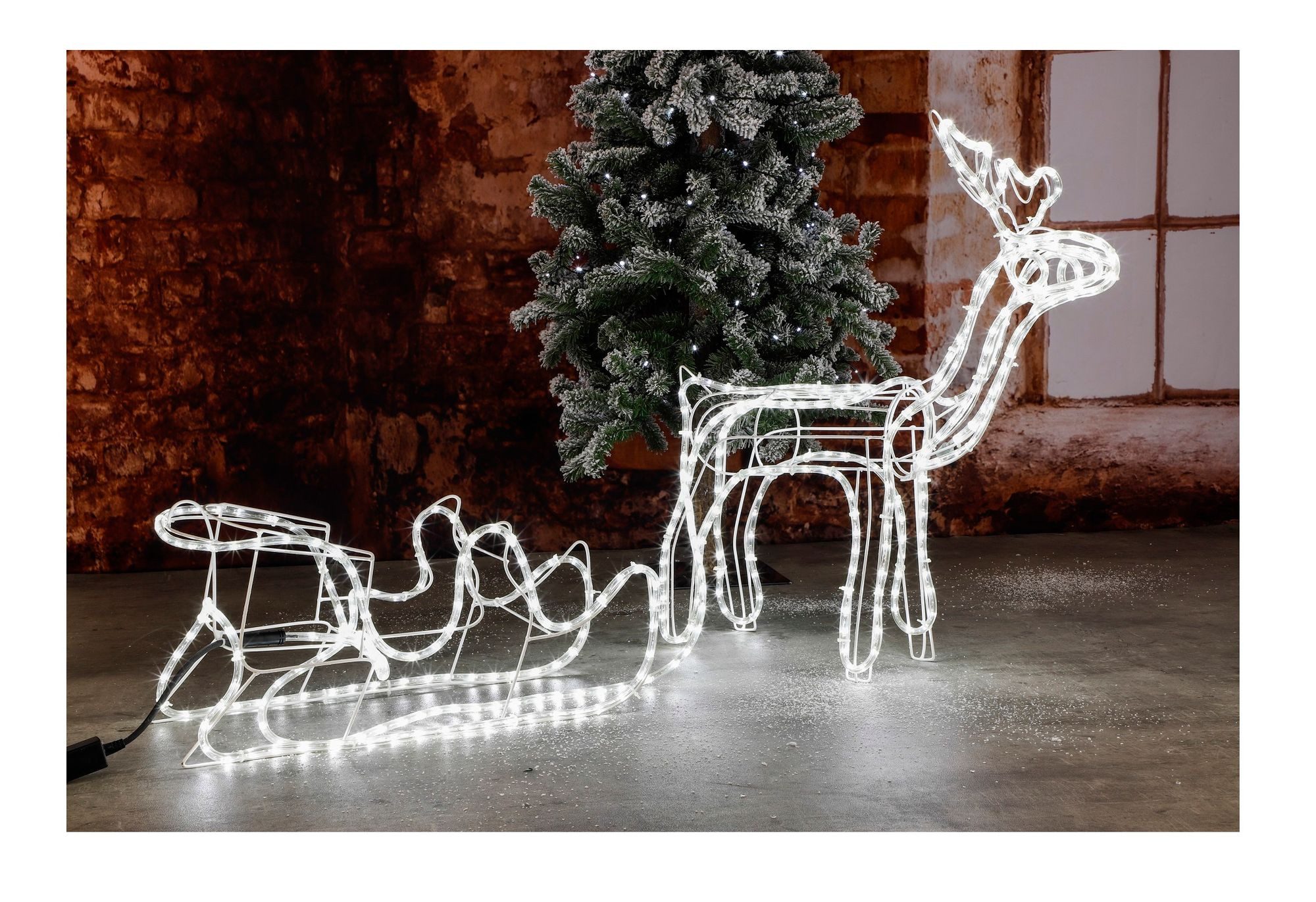 GartenHero Weihnachtsfigur Rentier Schlitten 288 LED Lichterkette innen auß günstig online kaufen