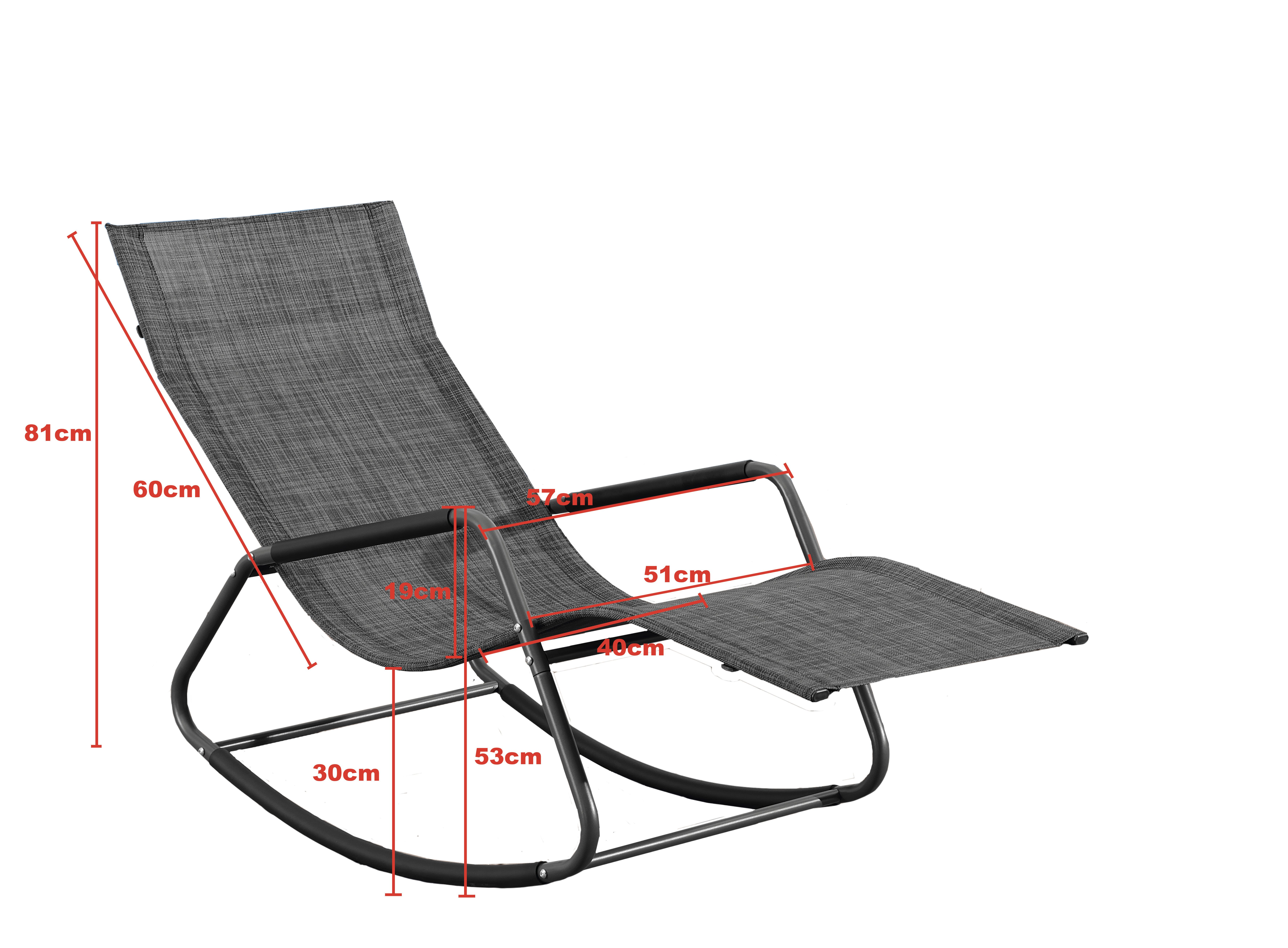 acamp Gartenliege Liegeschaukel Rockstar Gestell aus Stahlrohr, mit atmungsaktivem Bezug, Gartenmöbel, Schaukelliege, Liege, Poolliege, grau