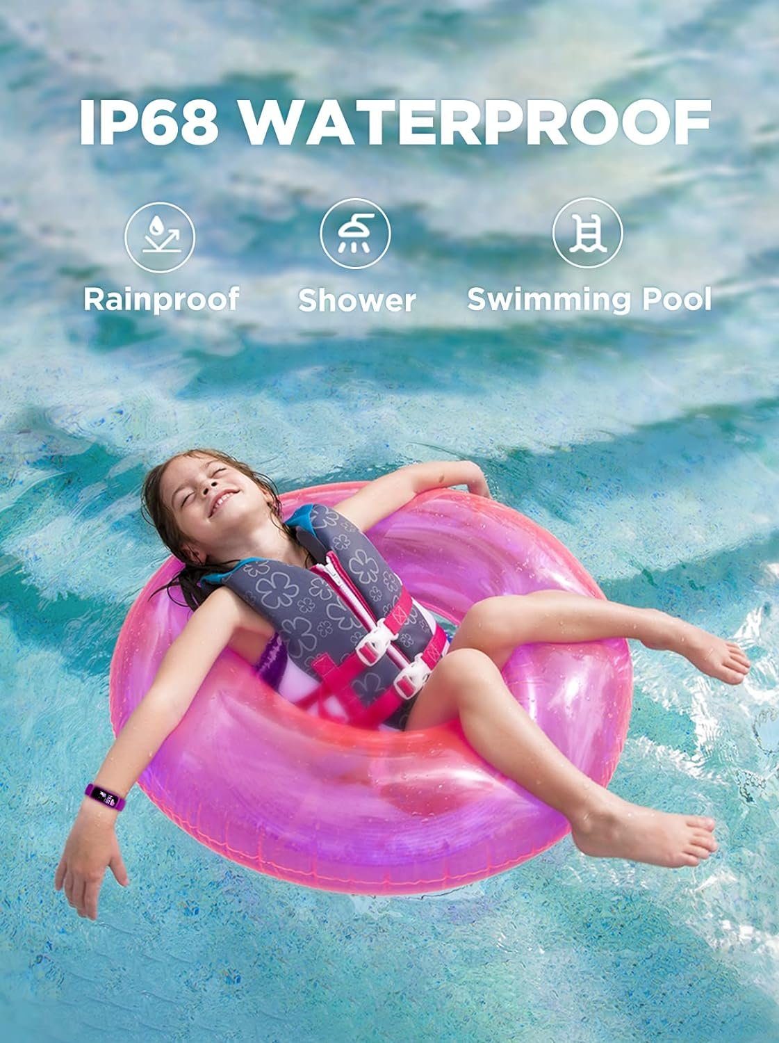 5-15 Wasserdicht Armband Aktivitätstracker Fitness Zoll, BIGGERFIVE (0,96 IP68 Uhr Jahren Android Fitnessband iOS),
