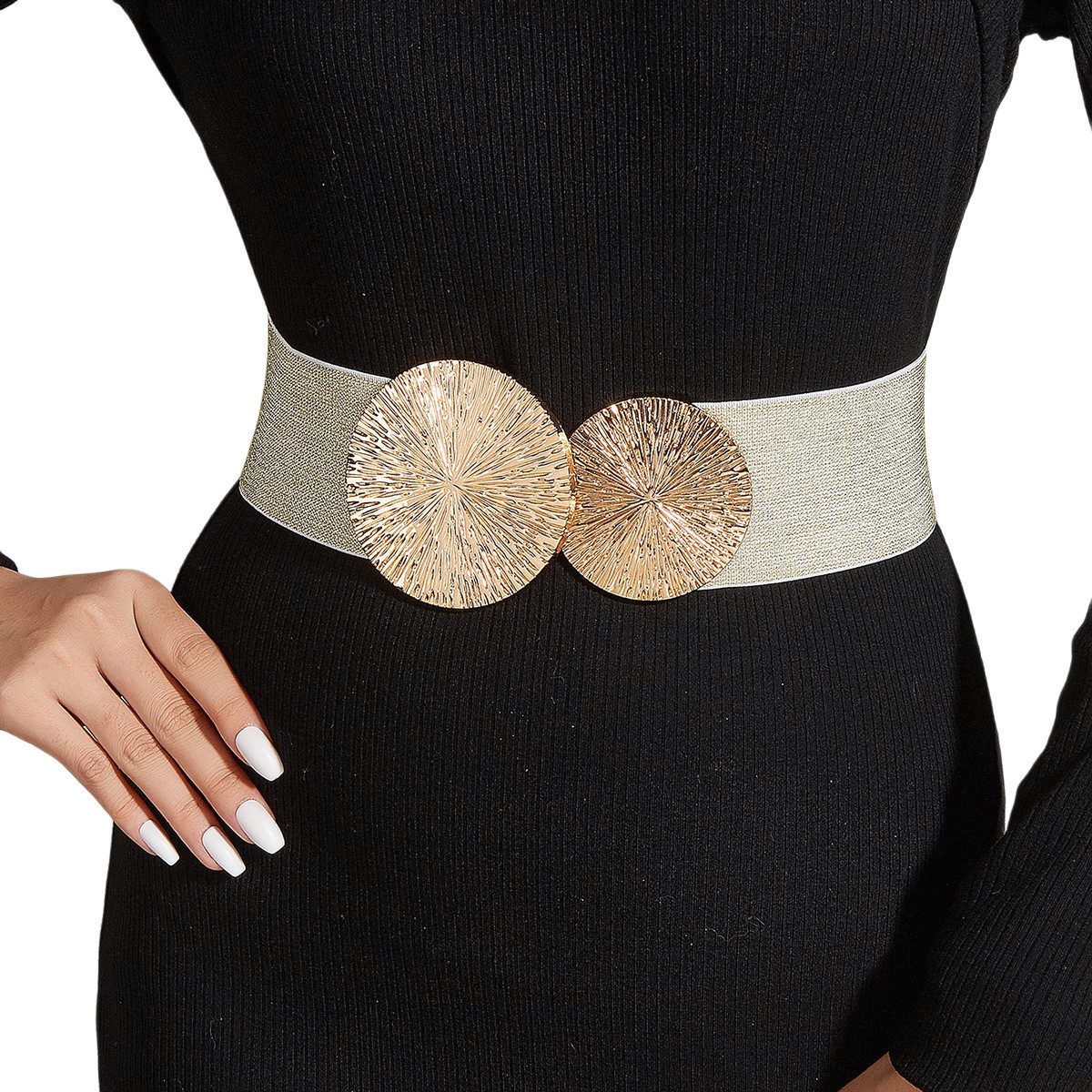 FOUORTUNATE-BEE Taillengürtel Damen Elastischer Taillengürtel 6 cm Breit Stretch Gürtel Elastischer Damen Gürtel 6 cm Taillengürtel für Kleid Mantel