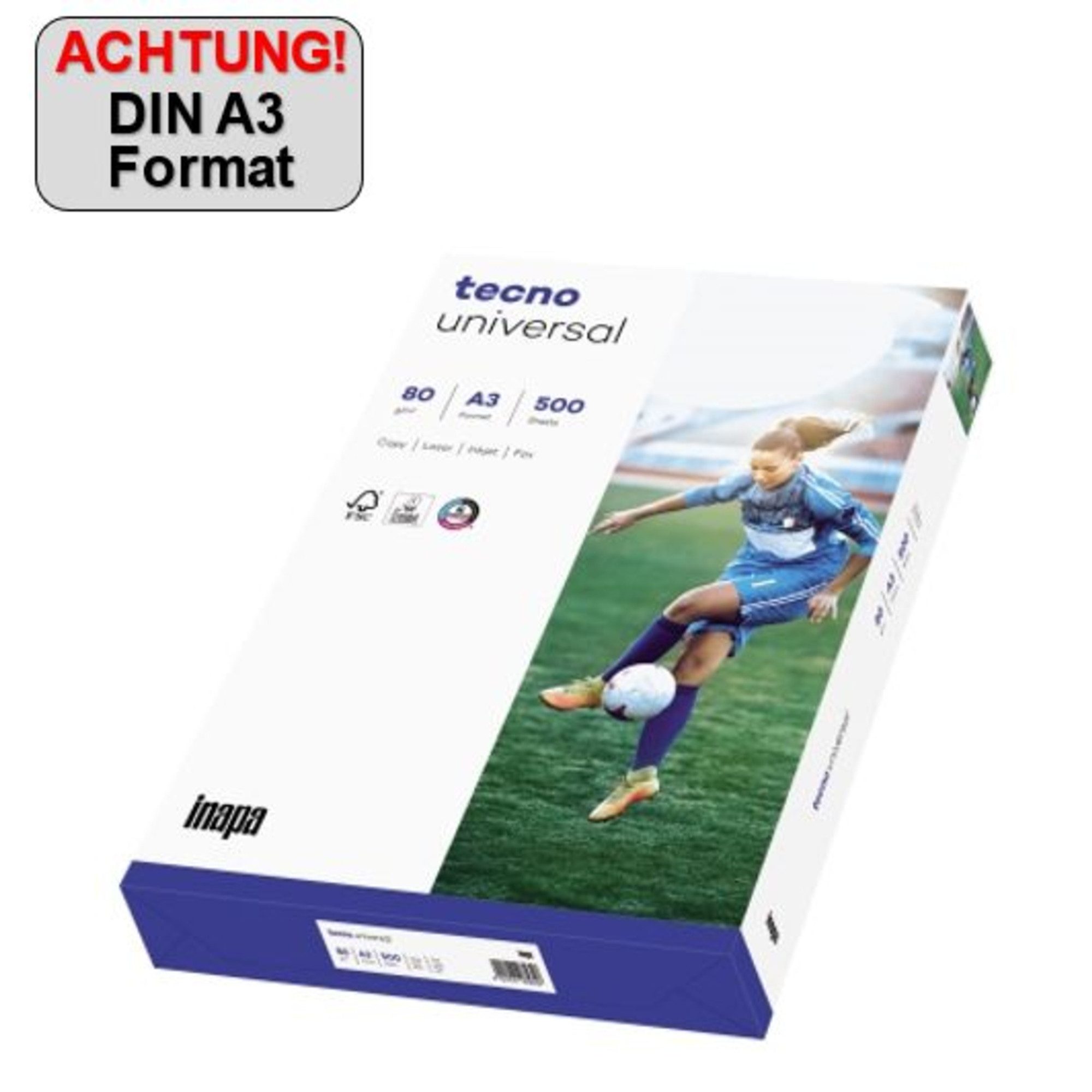 INAPA Kopierpapier Kopierpapier Universal 2100077589 A3 80g 500 Blatt