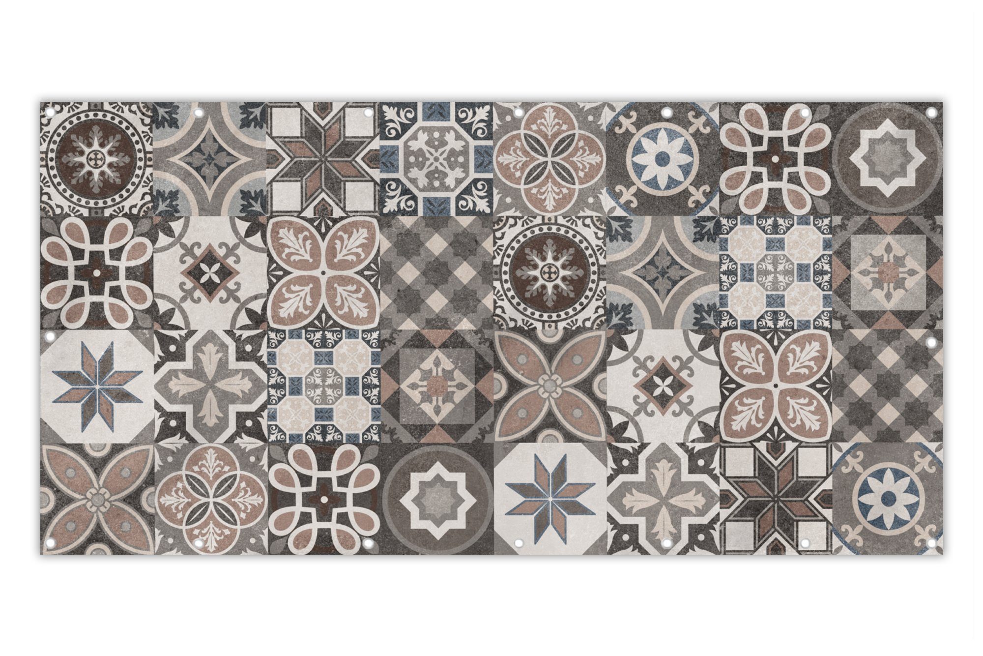 MuchoWow Balkonsichtschutz Blumen - Figuren - Braun - Design (1-St) Balkon Sichtschutz 90x200, Windschutz für Zaun PVC, 200x90 cm