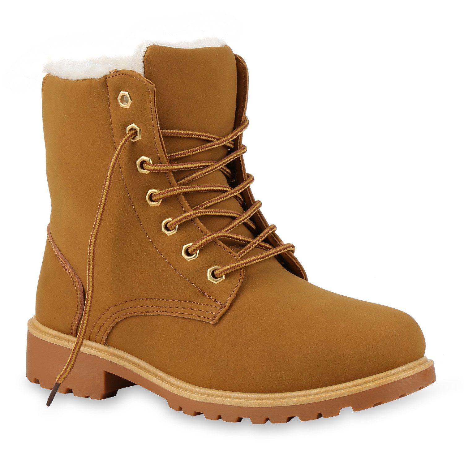 VAN HILL 812923 Stiefelette Warm Gefütterte Worker Boots Damen Outdoor Stiefeletten Robust 814346