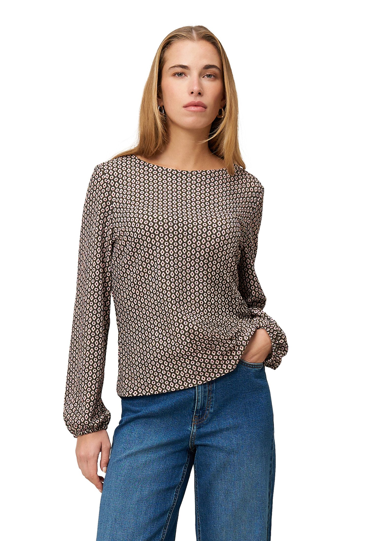 Zero Klassische Bluse Damen mit grafischem Print