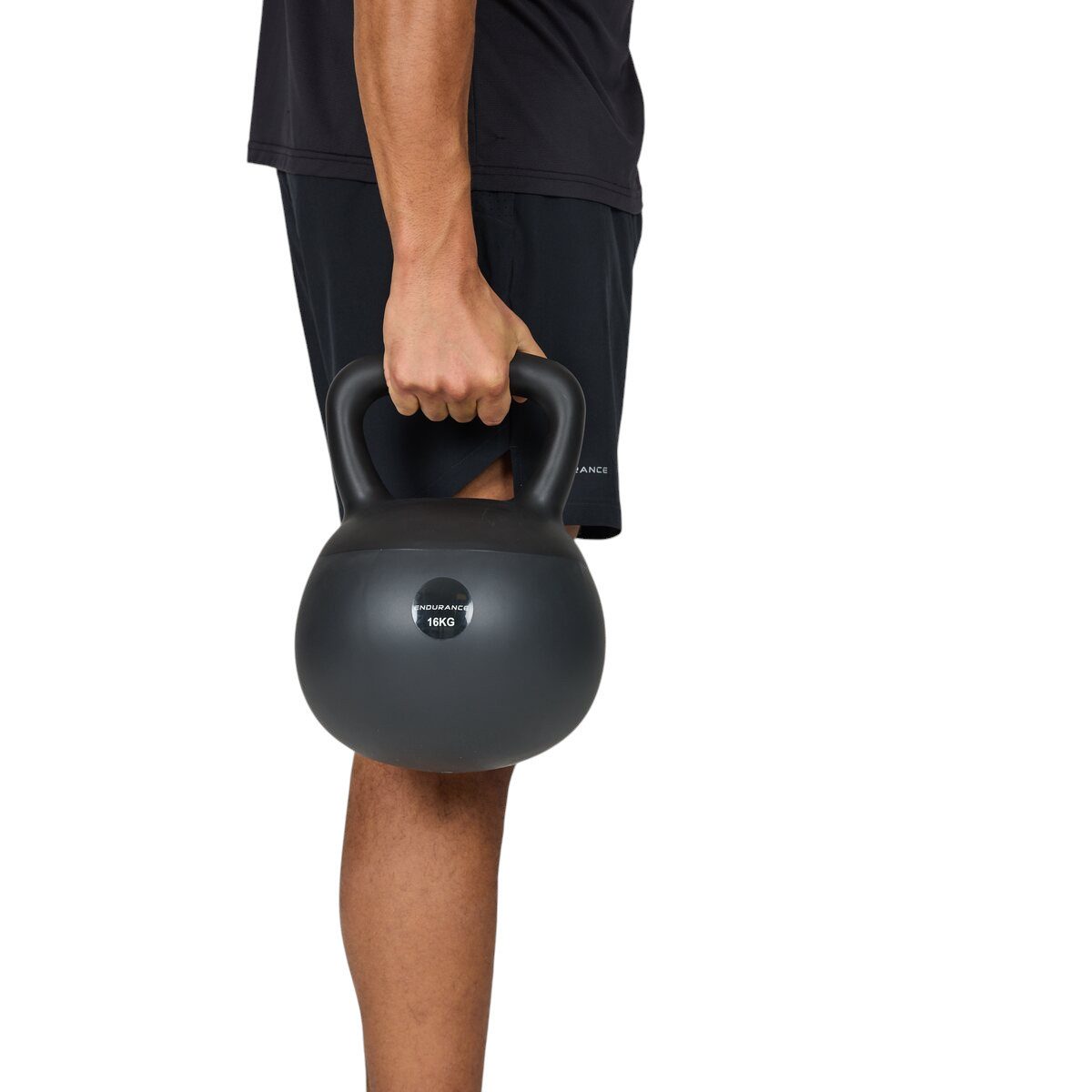 ENDURANCE Kettlebell Kugelhantel Silicone schwarz 16kg - 1 Stück
