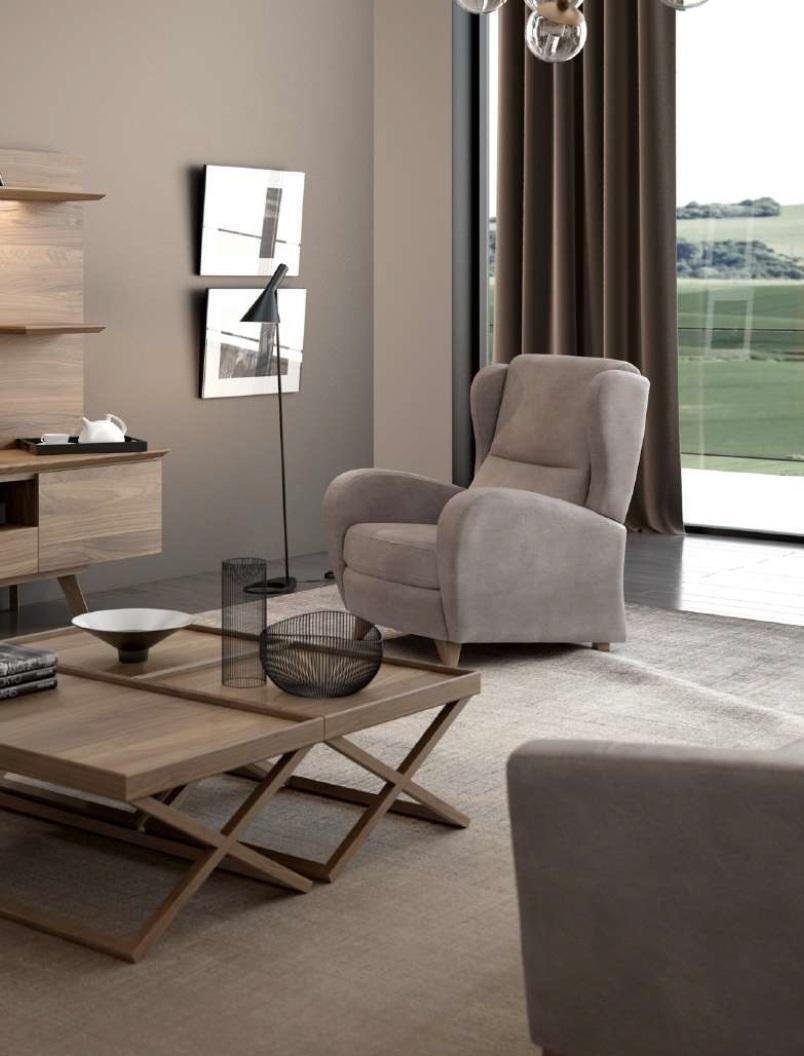 Made JVmoebel Europa (1-St., Lesesessel Modern Taupe Relaxsessel Sessel Luxus in Einsitzer Sessel), Modernes Design